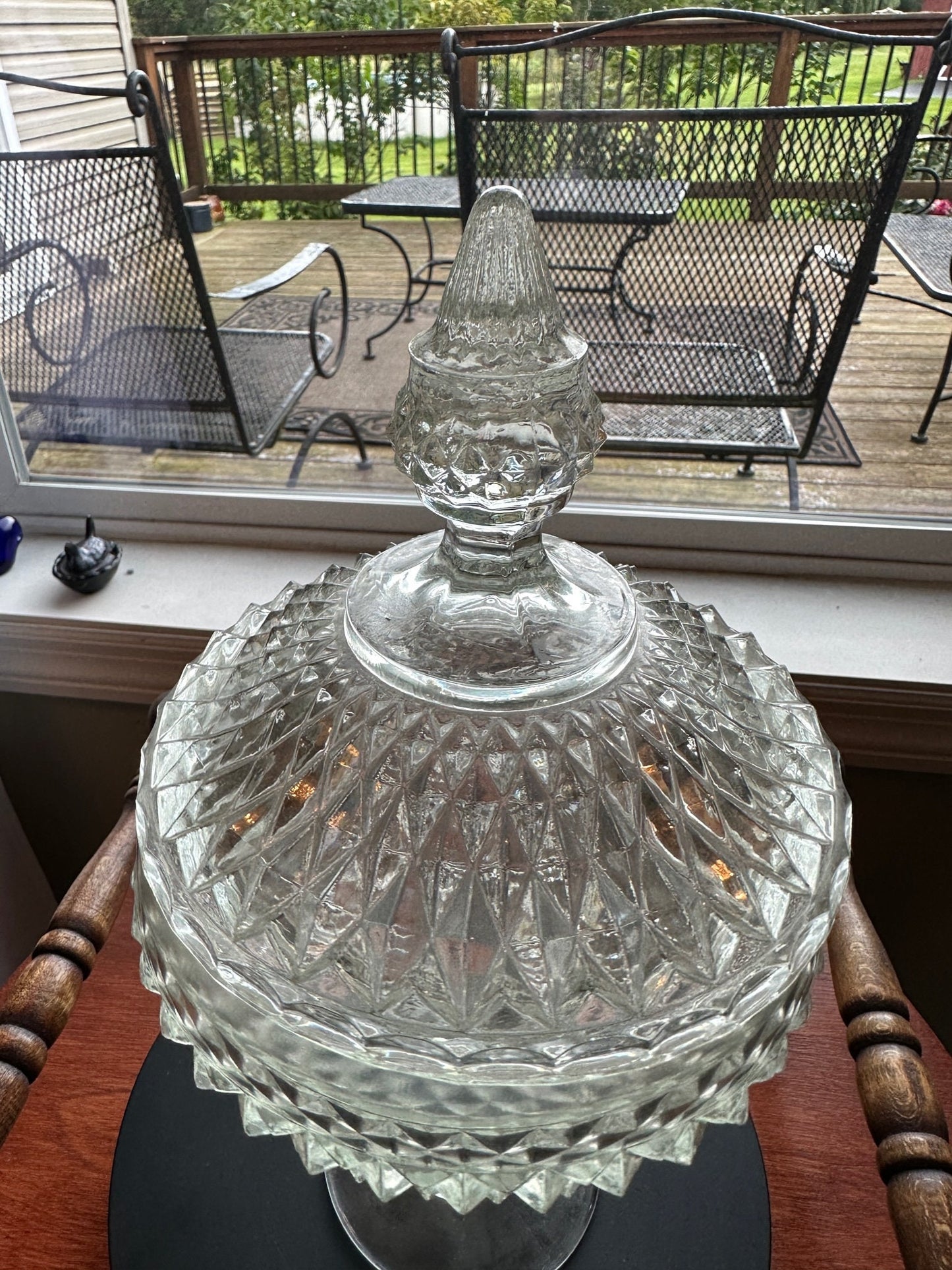 Antique Crystal Cut Glass Compote with Top Lid Crystal Glass Art Lover Antiques and Vintage
