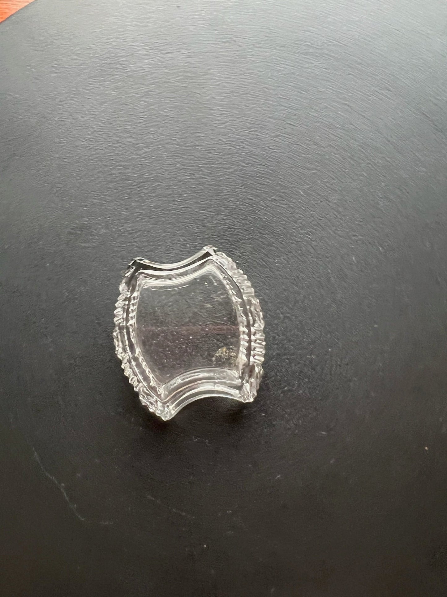 Vintage Cut Crystal Glass Salt Dish, Scalloped Mini Cut Glass Figurine, Toothpick Holder, Salt Cellar Container Lover Antiques and Vintage