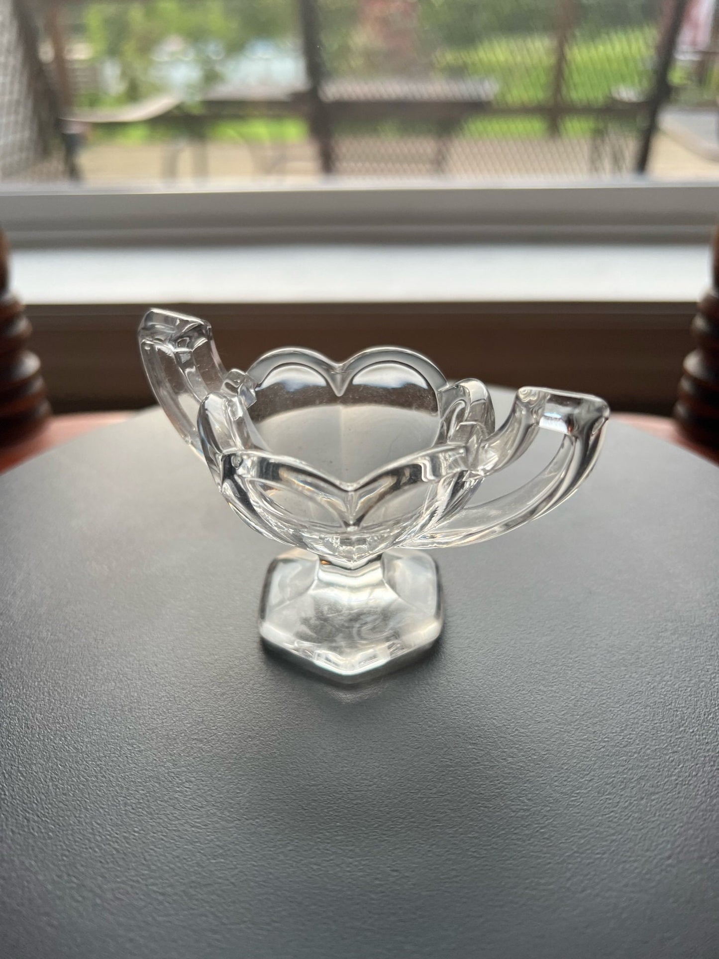 Vintage Cut Crystal Glass Trophy Salt Dish, Mini Cut Glass Figurine, Toothpick Holder, Salt Cellar, Small Container Lover Antiques Vintage