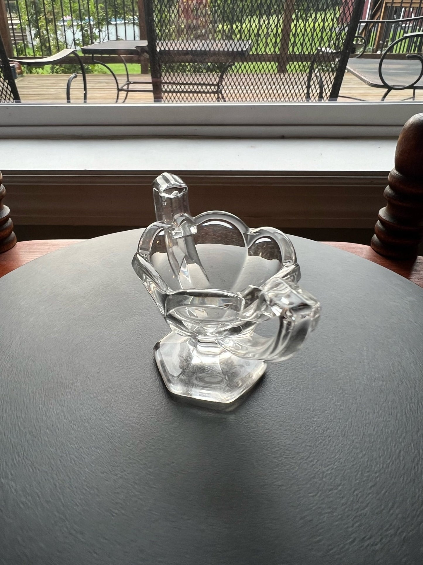 Vintage Cut Crystal Glass Trophy Salt Dish, Mini Cut Glass Figurine, Toothpick Holder, Salt Cellar, Small Container Lover Antiques Vintage