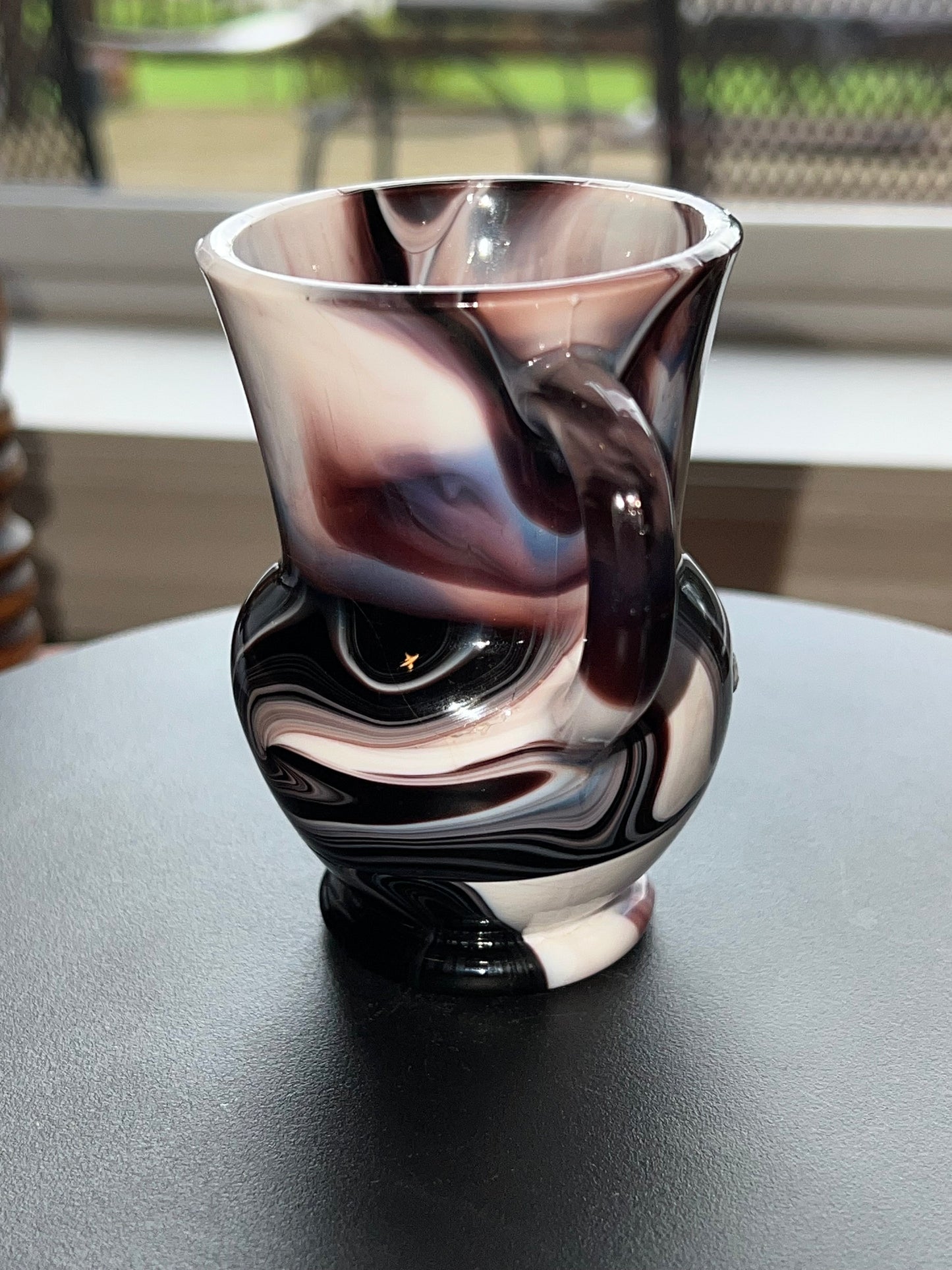 Vintage Purple Slag Glass Toothpick Holder Glass Art Small Container Lover Antiques and Vintage
