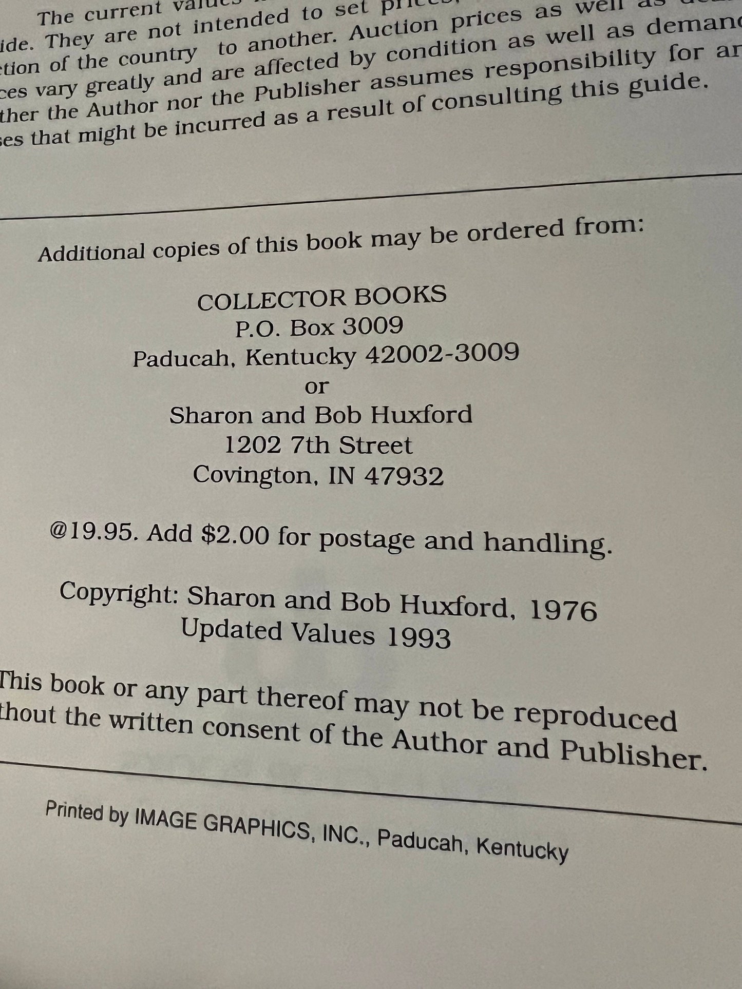 The Collectors Encyclopedia of Roseville Pottery Guide Book By Sharon and Bob Huxford First Series Lover Antiques and Vintage