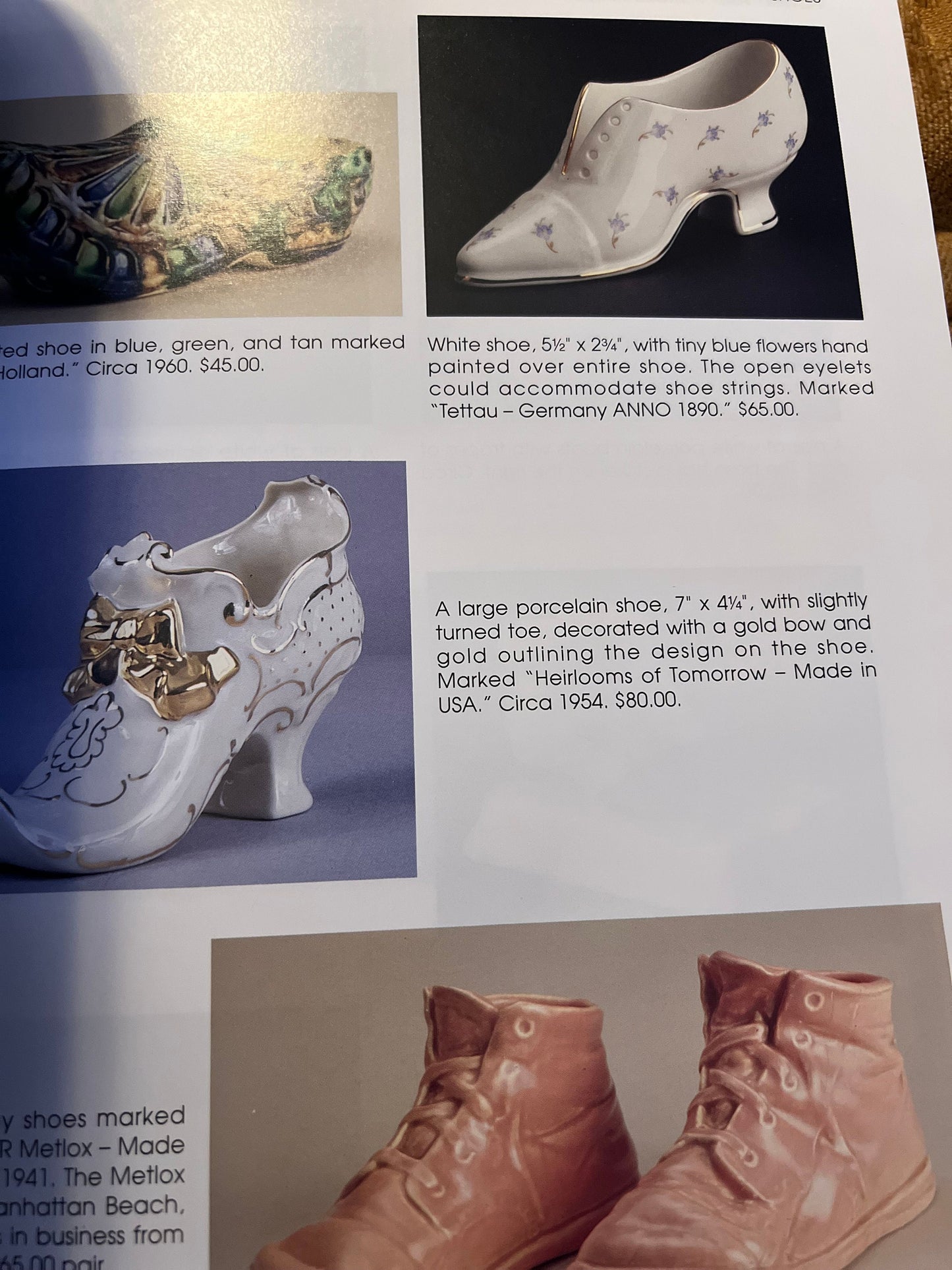 Vintage Collectible Glass Shoes Identification & Value Guide Book By Earlene Wheatley Lover Antiques and Vintage