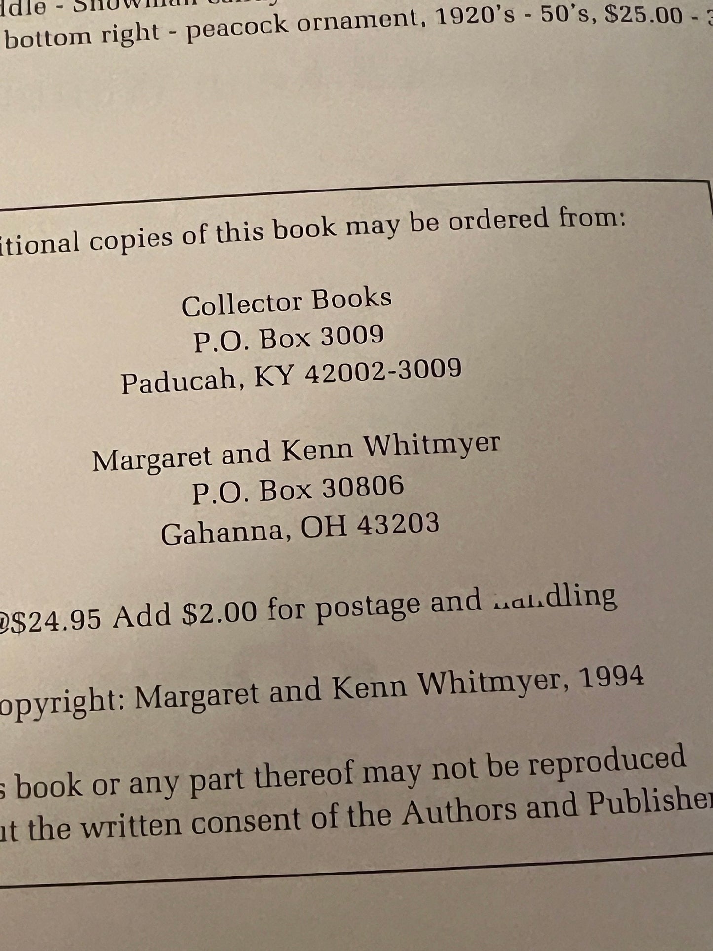 Christmas Collectibles Second Edition Book Identification & Value Guide Ornaments Information by Margaret and Kenn Whitmyer Lover Antiques