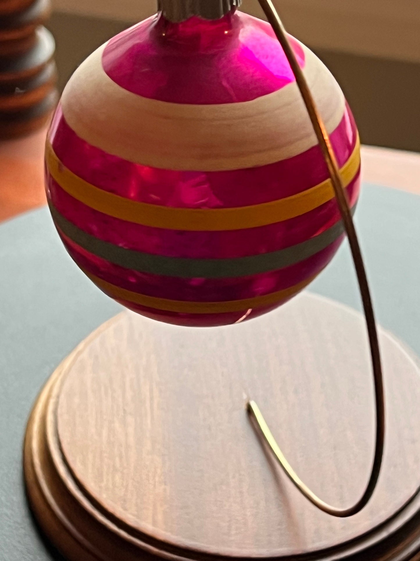 Vintage Shiny Brite Striped Ball Ornament Circle Circa 1940’s Lover Antiques and Vintage