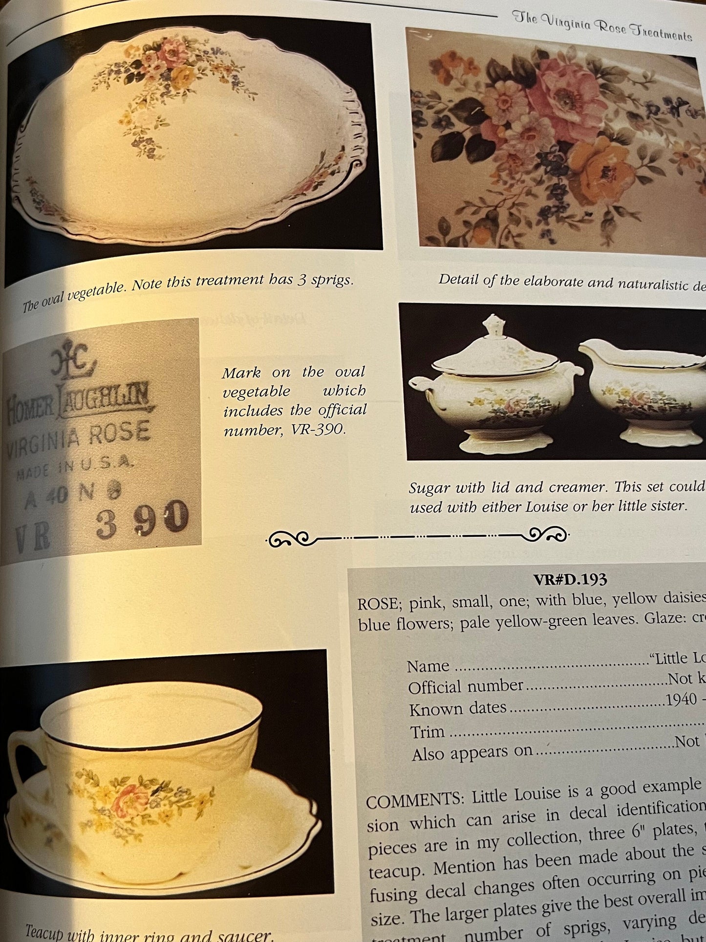 Collector’s Guide to Homer Laughlin’s Virginia Rose China Book Identification & Values Book Richard G. Racheter Lover Antiques and Vintage