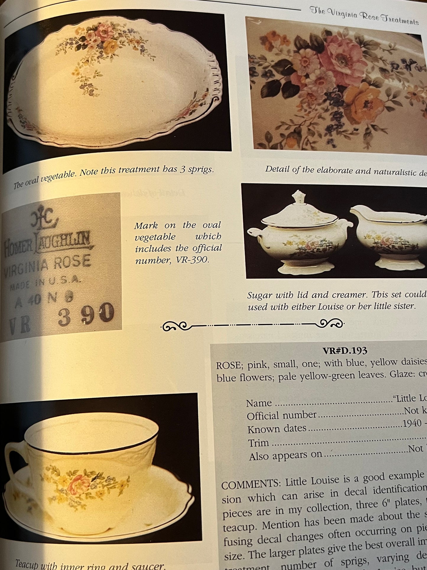 Collector’s Guide to Homer Laughlin’s Virginia Rose China Book Identification & Values Book Richard G. Racheter Lover Antiques and Vintage