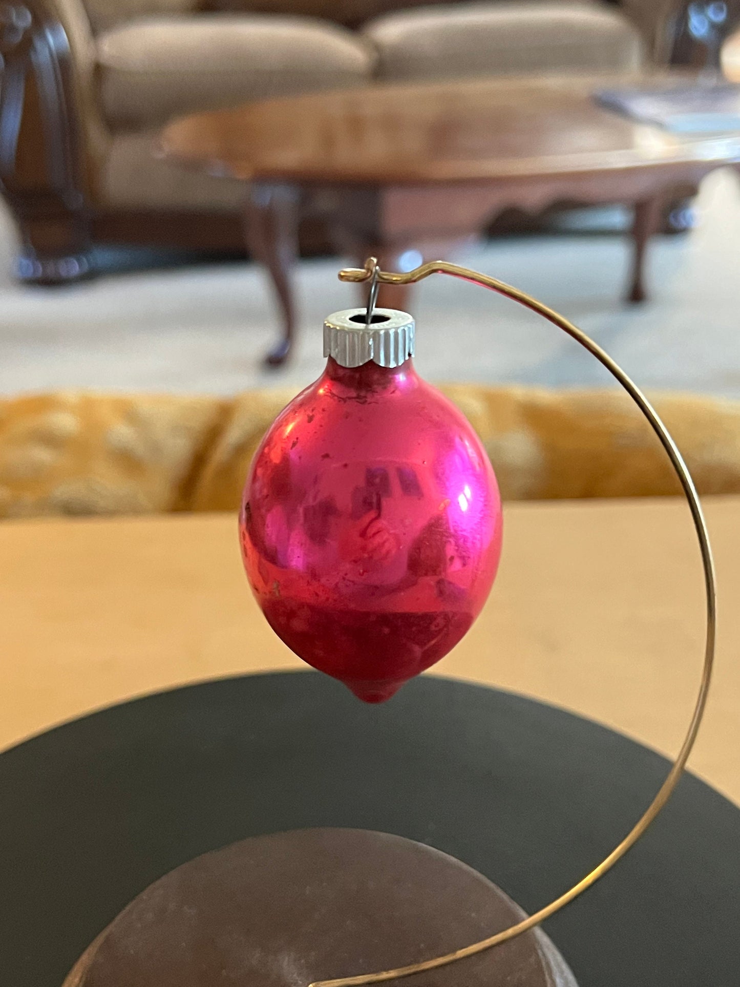 Vintage Shiny Brite Teardrop Ornament, Pink Ornament, Circa 1940’s Lover Antiques and Vintage