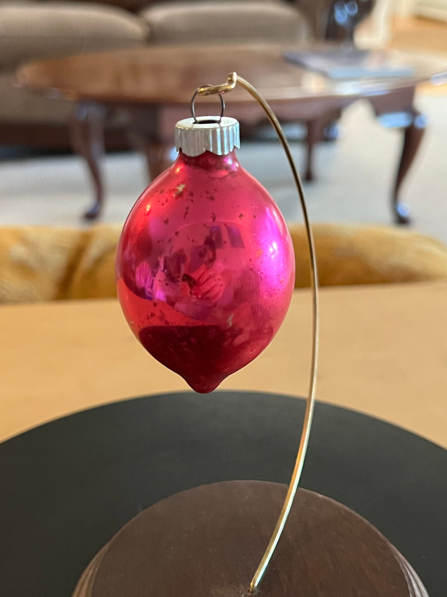 Vintage Shiny Brite Teardrop Ornament, Pink Ornament, Circa 1940’s Lover Antiques and Vintage