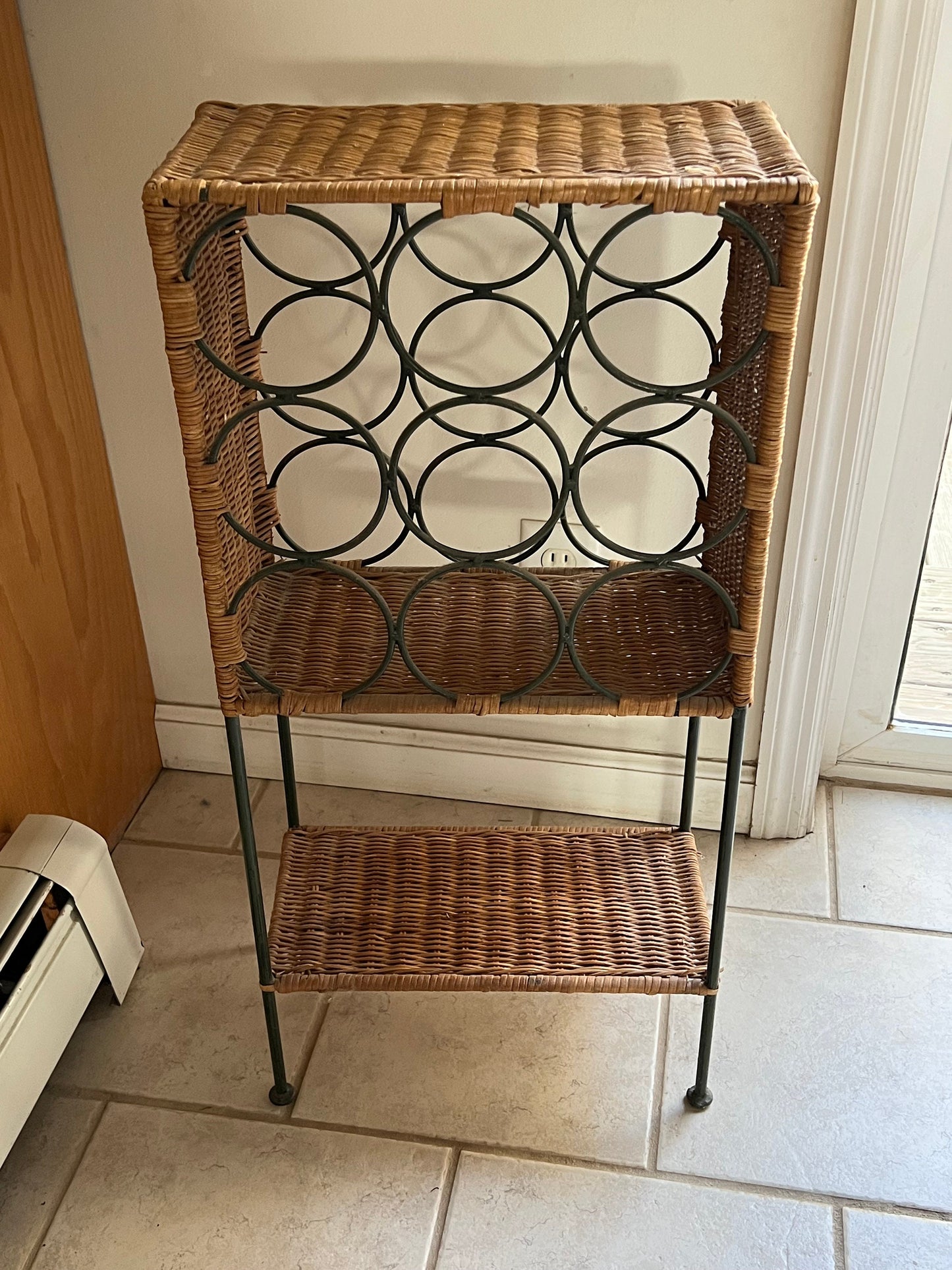 Wine Rack Made of Wicker and Metal Wine Holder Wine Holder Wine Rack Lover Antiques and Vintage
