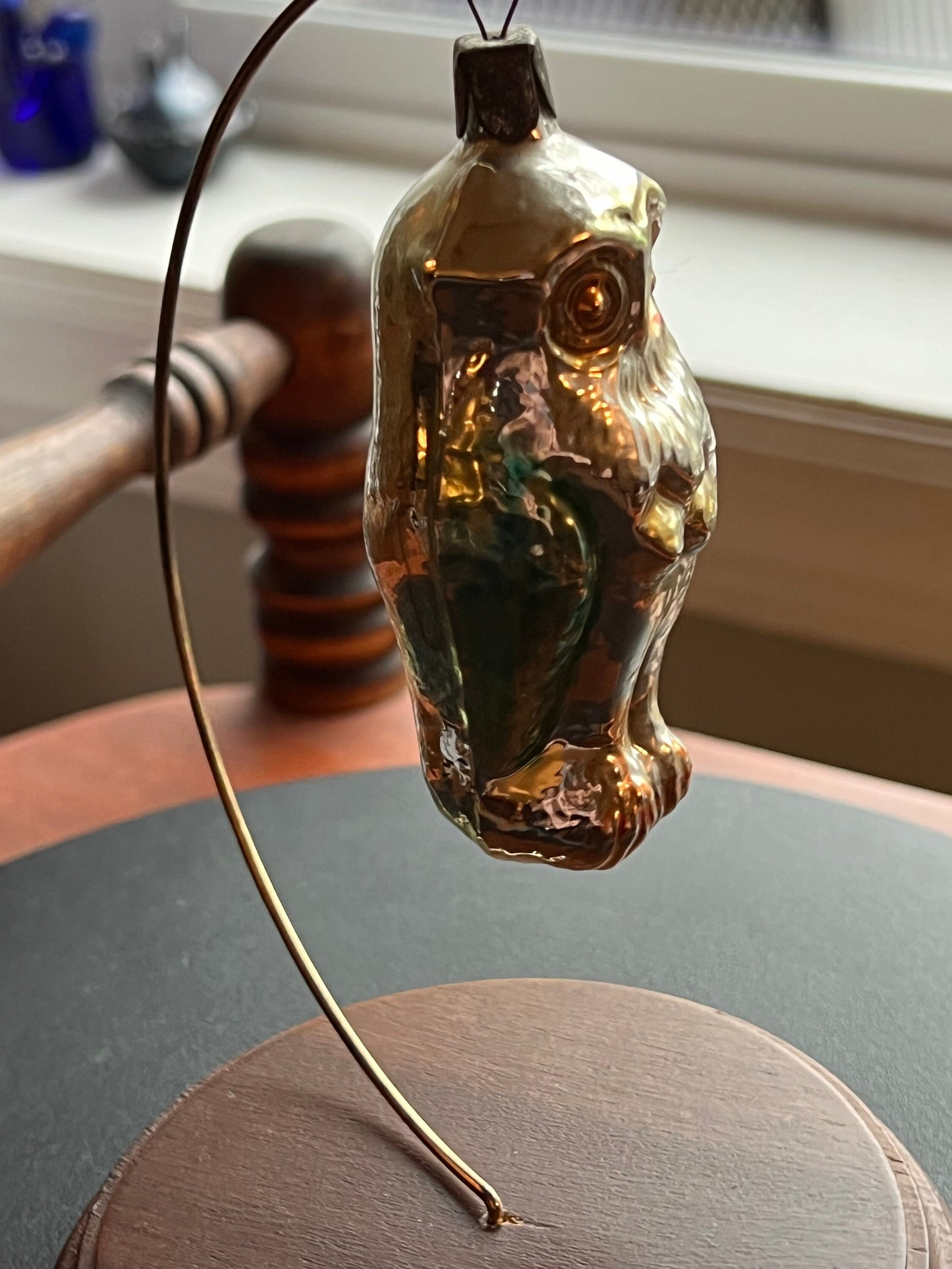 Antique Owl Ornament Made in Germany Hand Blown Glass Owl Christmas Holiday Lover Antiques and Vintage