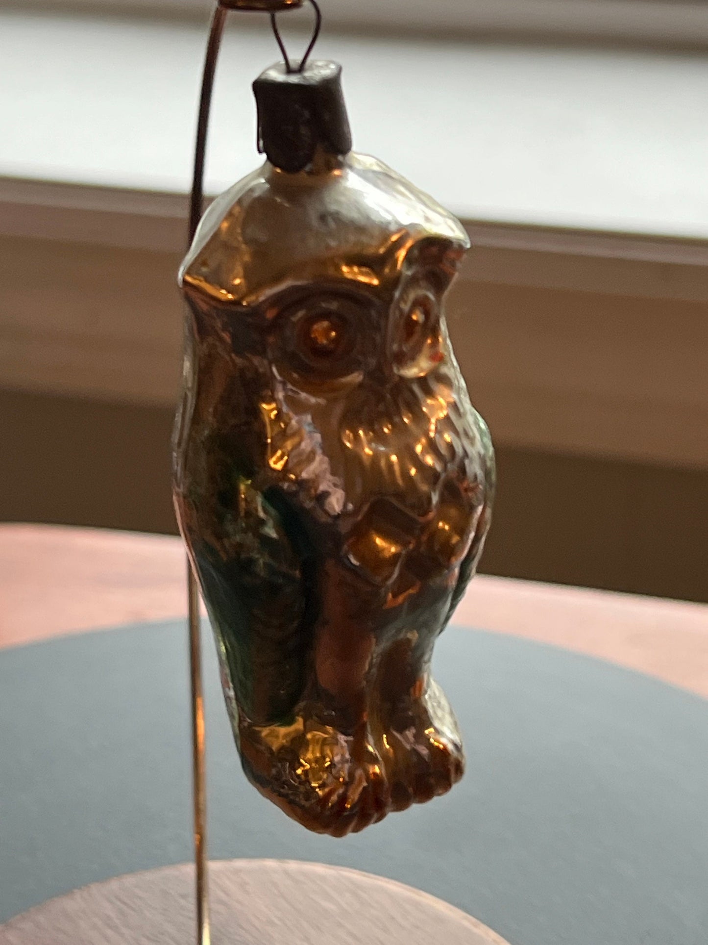 Antique Owl Ornament Made in Germany Hand Blown Glass Owl Christmas Holiday Lover Antiques and Vintage