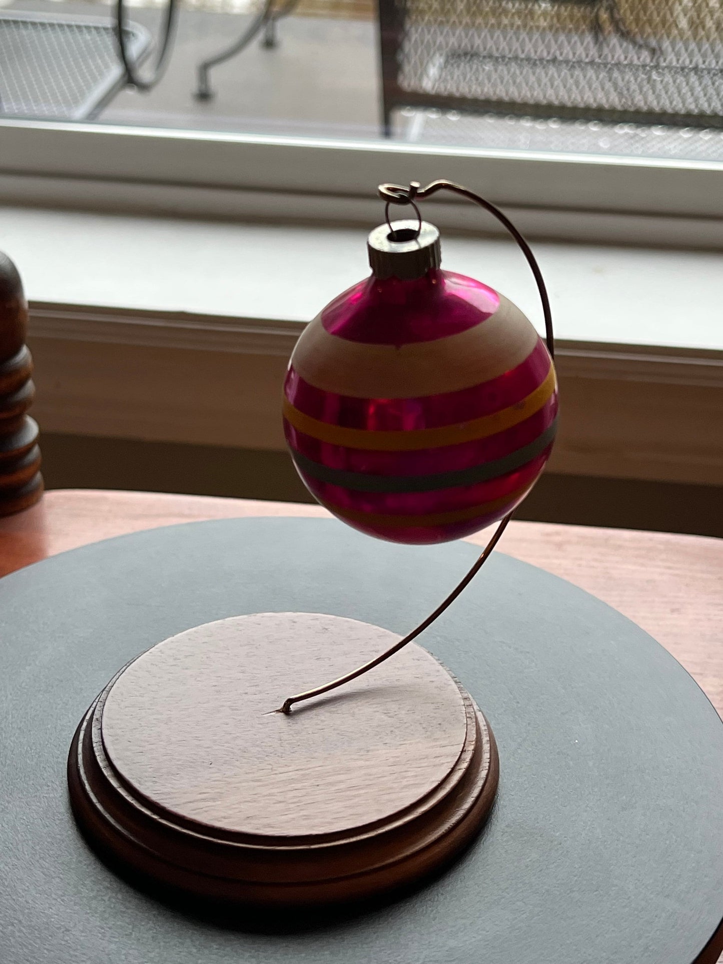 Vintage Shiny Brite Striped Ball Ornament Circle Circa 1940’s Lover Antiques and Vintage