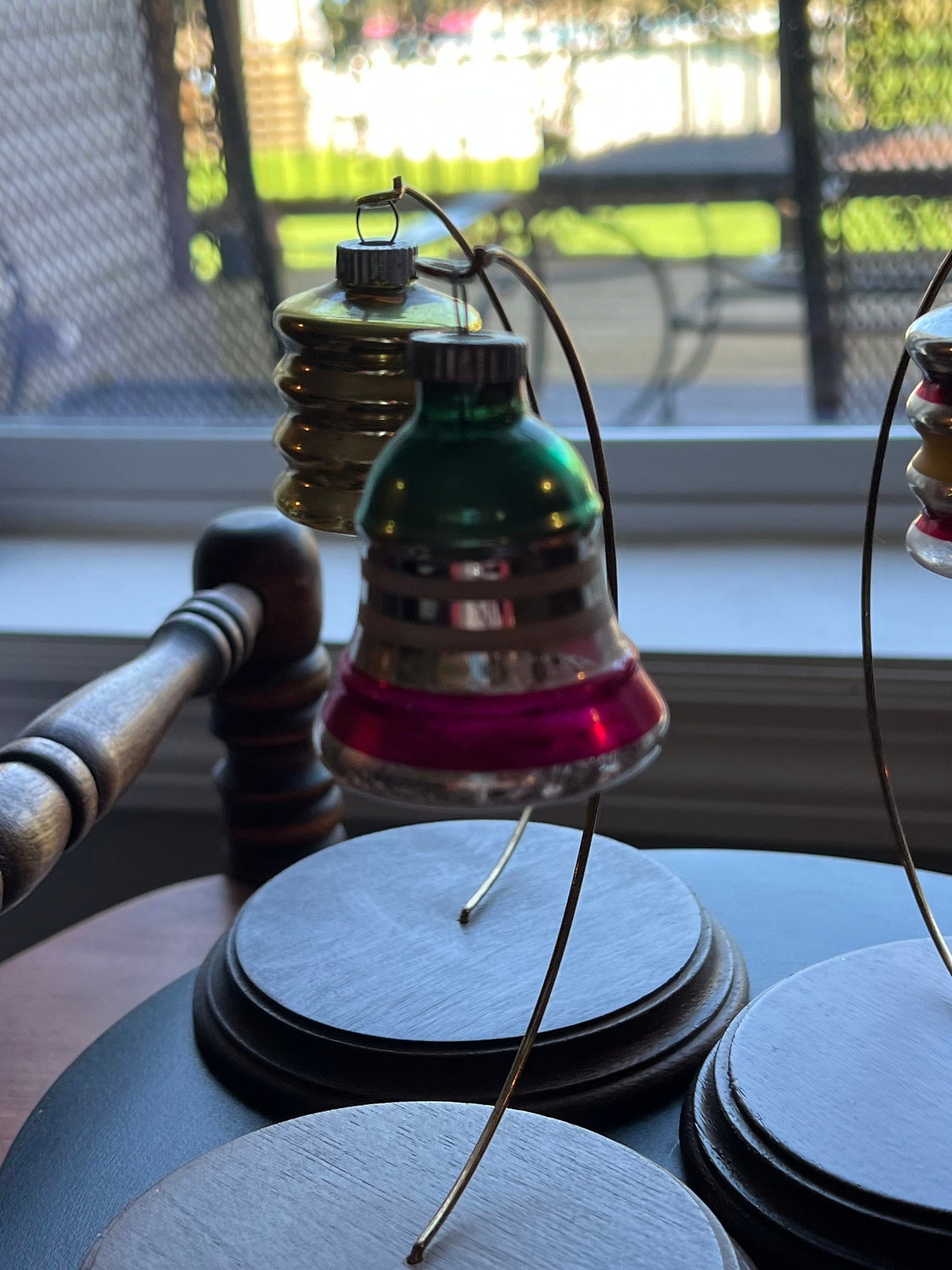Vintage Shiny Brite Collection of 3 Ornaments 2 Lanters and 1 Bell Circa 1940’s Lover Antiques and Vintage