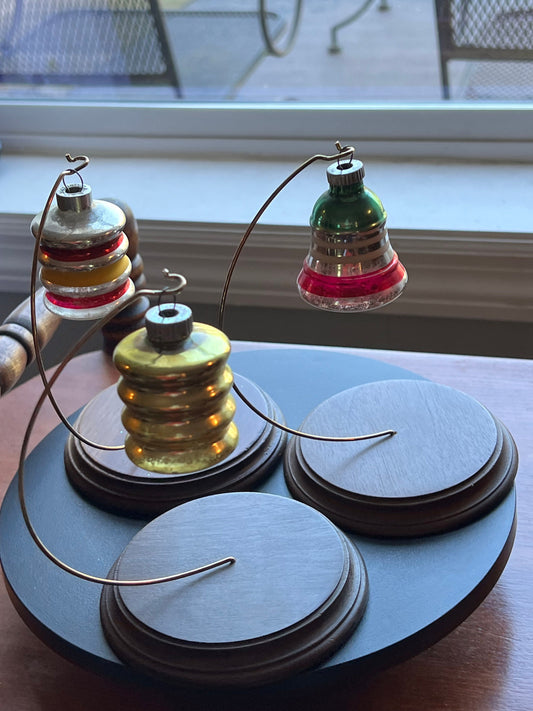 Vintage Shiny Brite Collection of 3 Ornaments 2 Lanters and 1 Bell Circa 1940’s Lover Antiques and Vintage