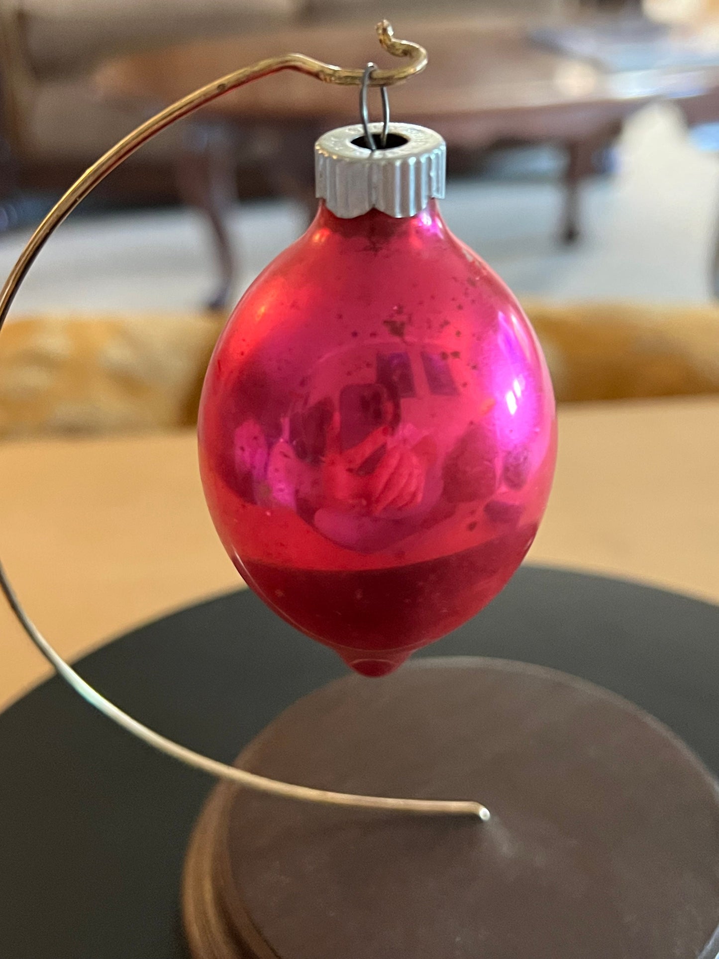 Vintage Shiny Brite Teardrop Ornament, Pink Ornament, Circa 1940’s Lover Antiques and Vintage