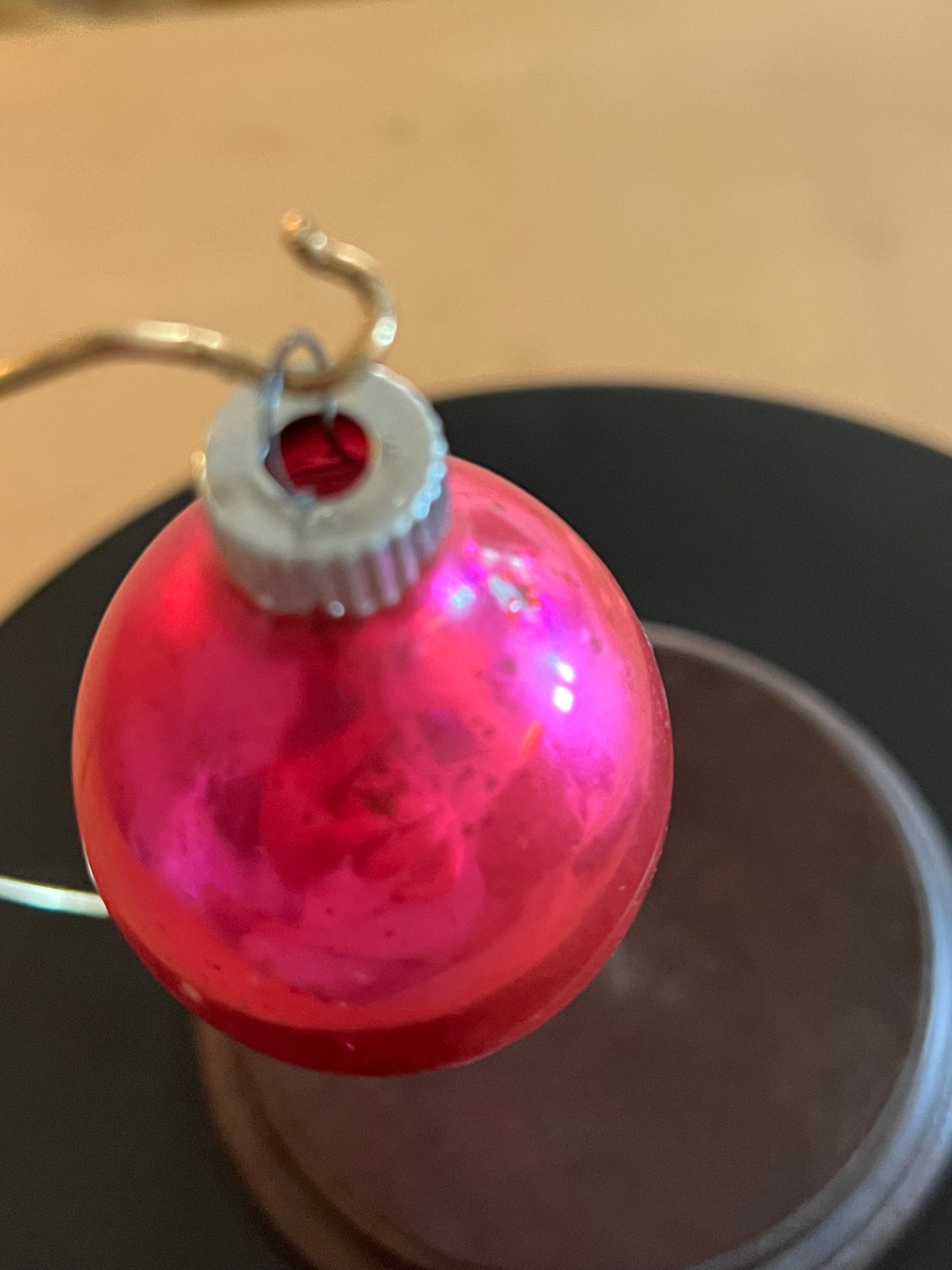 Vintage Shiny Brite Teardrop Ornament, Pink Ornament, Circa 1940’s Lover Antiques and Vintage