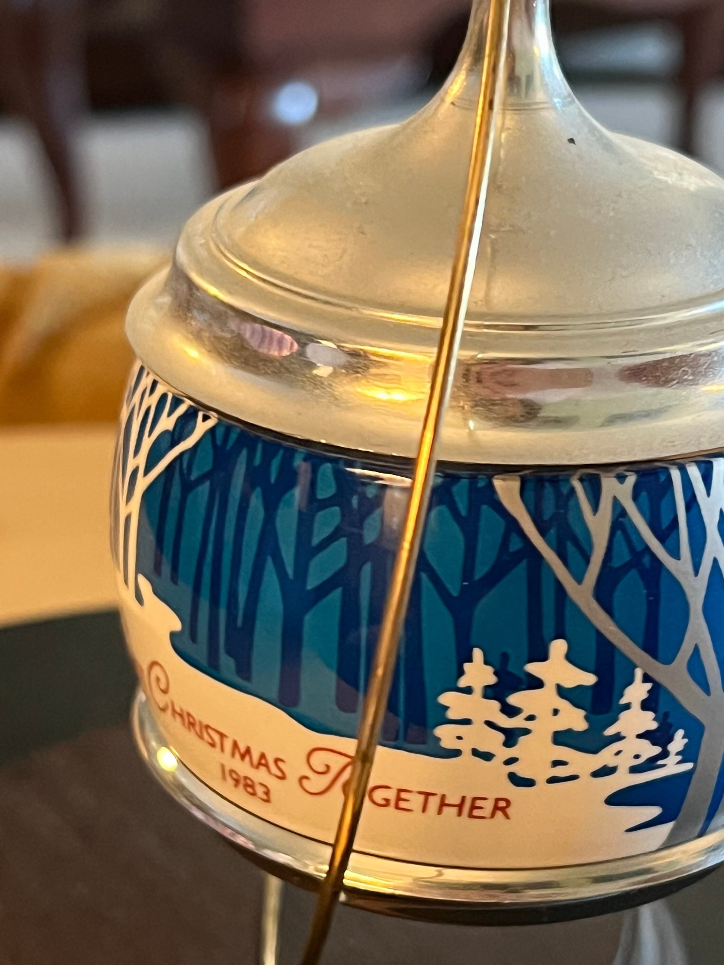 Vintage Hallmark 1983 First Christmas Together Ornament, Holiday Chrome Ball, Winter Holiday Scene, Lover Antiques and Vintage