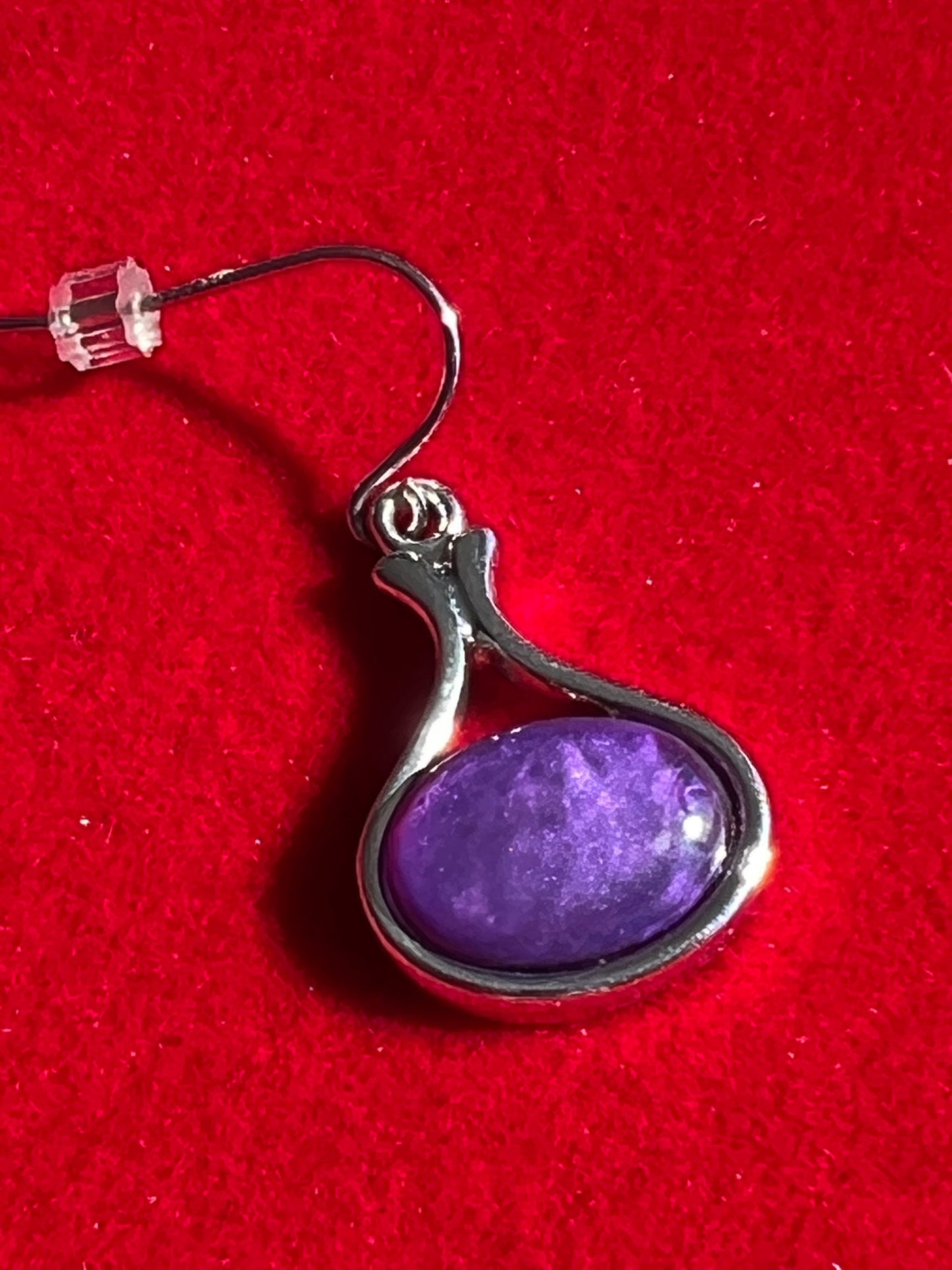 Vintage Purple and Silver Tear Drop Earrings, deep purple Earrings, Jewelry, Shape Drop Earrings, Lover Antiques and Vintage