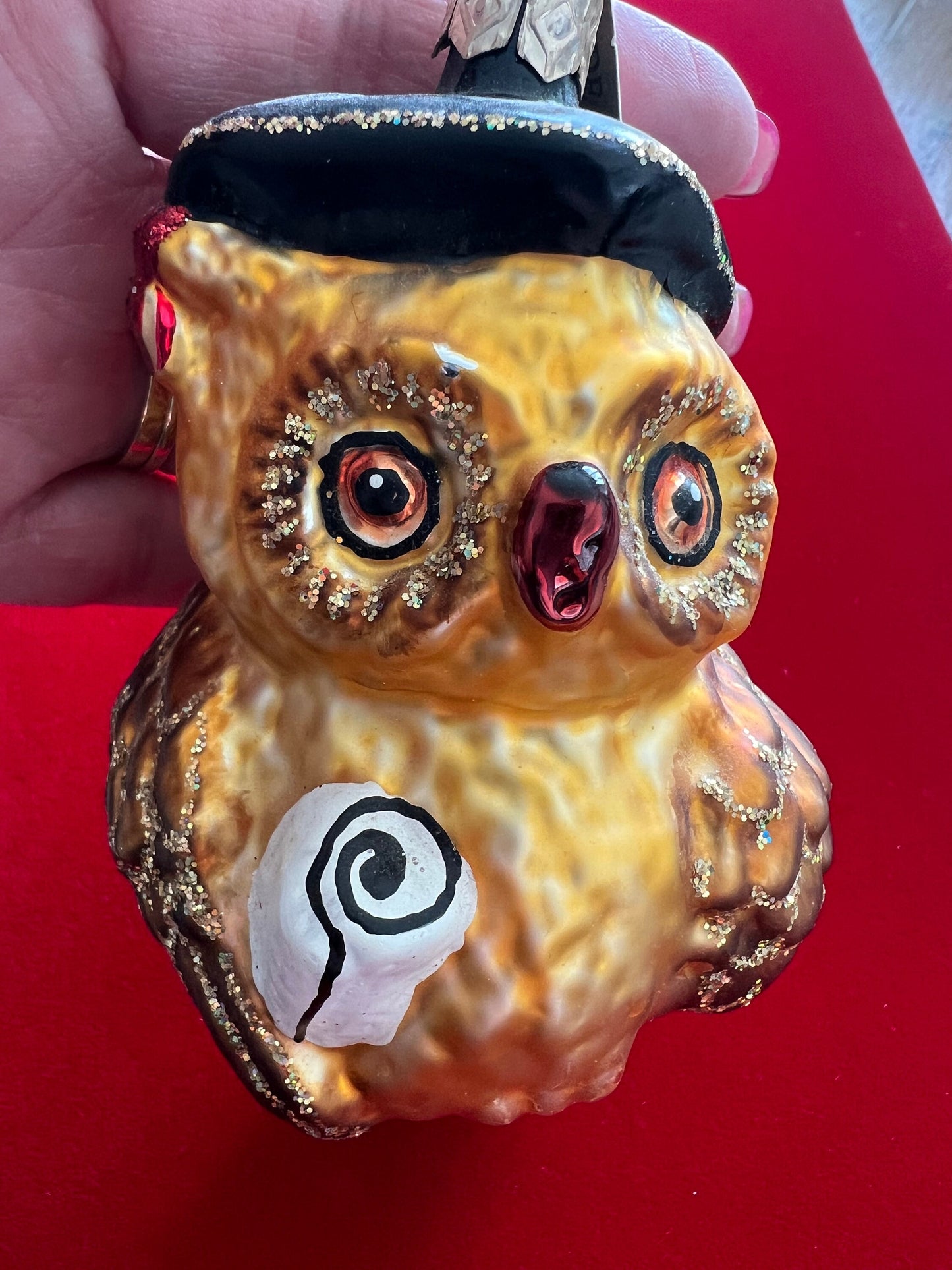 Vintage Owl With Diploma, Made in Poland, Owl Ornament, Graduate Class Owl, Christmas Holiday Retired Ornaments, Lover Antiques and Vintage