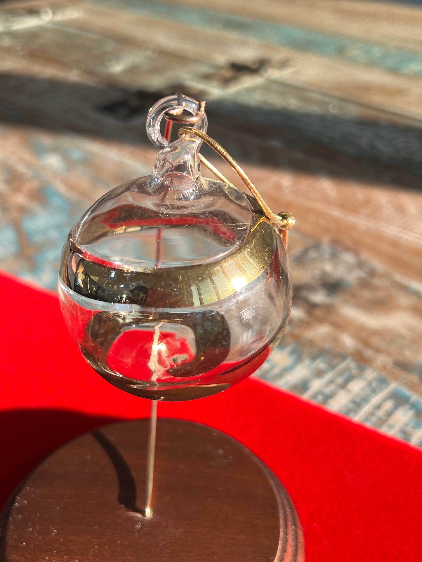Vintage Gold Glass Ball Christmas Ornament, Glass Gold Swirl, Made in Italy, Glass Art, Christmas Holiday, Lover Antiques