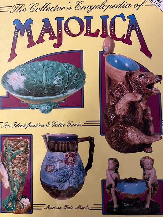Majolica Pottery Book, The Collector’s Encyclopedia of Majolica, Identification & Values Guide, Hardcover Book, Lover Antiques and Vintage