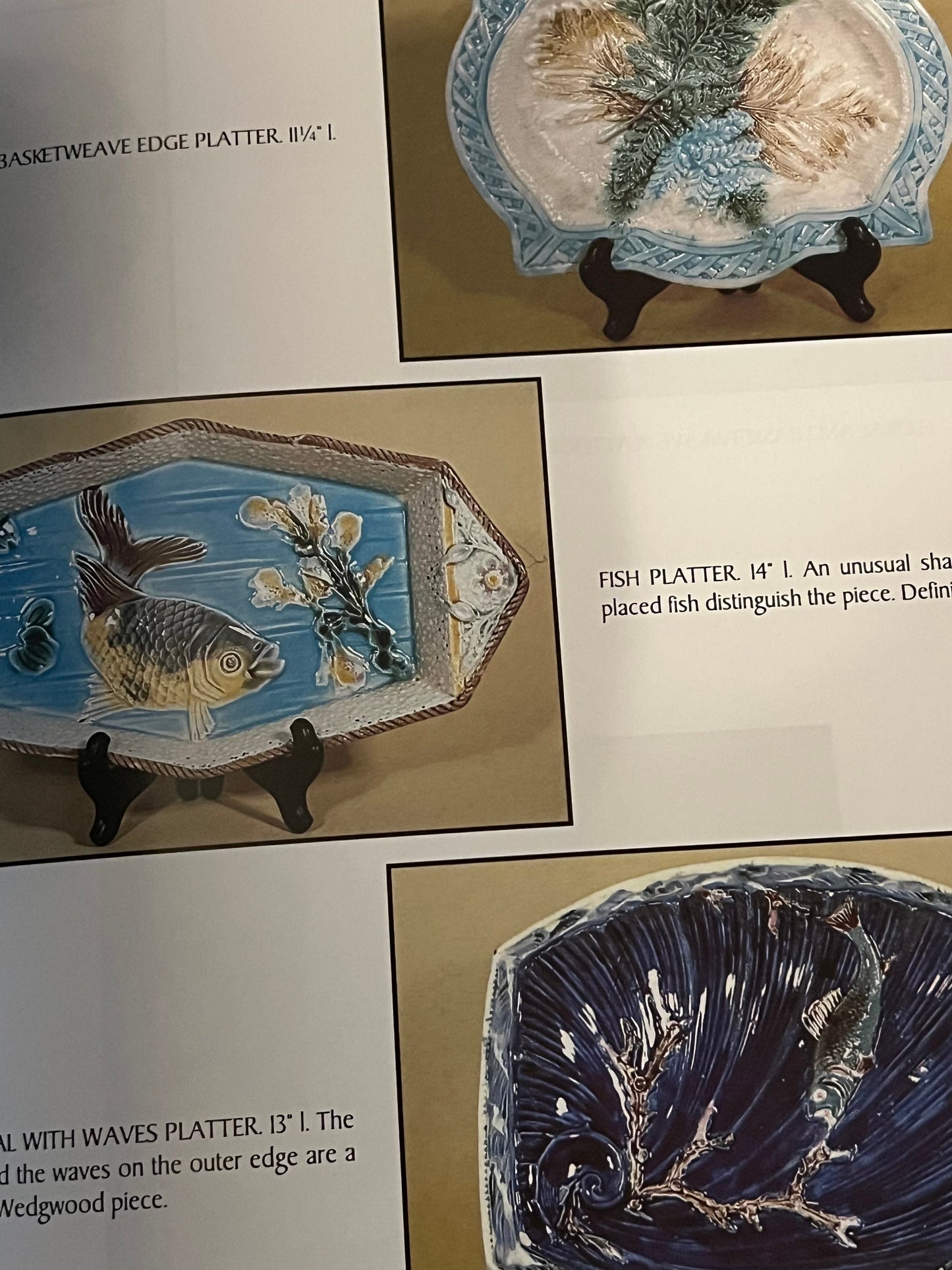 Majolica Pottery Book, The Collector’s Encyclopedia of Majolica, Identification & Values Guide, Hardcover Book, Lover Antiques and Vintage