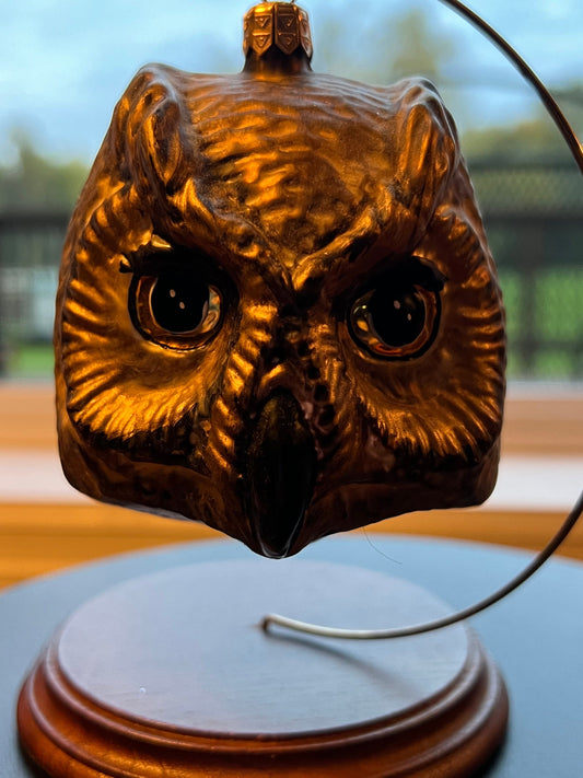 Vintage Owl Ornament from Poland Big Eyes Color Glass Owl Christmas Holiday Retired Ornaments Lover Antiques and Vintage
