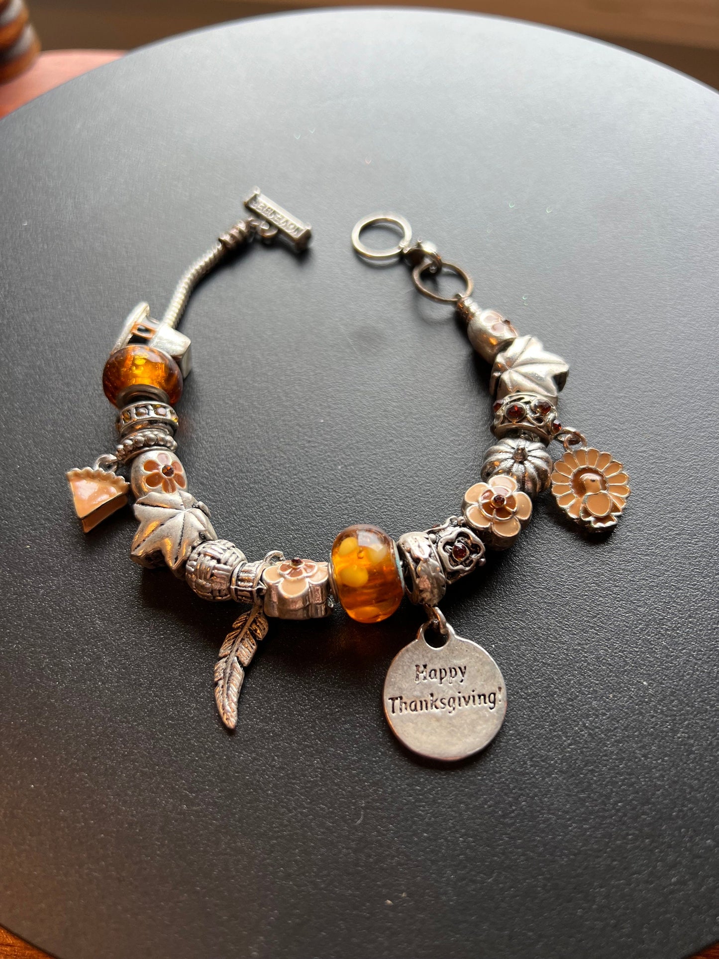 Charm bracelet Willabee and Ward jewelry orange love Valentine’s Day Gift kite charms beads