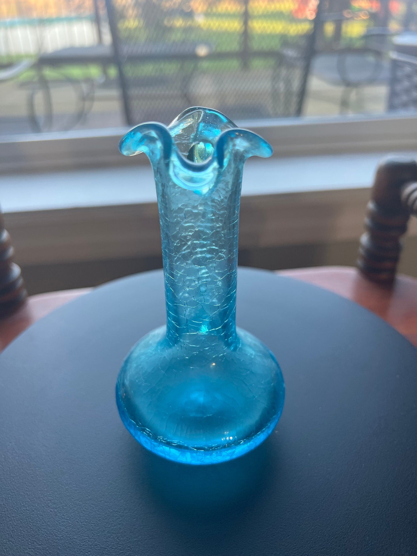 Vintage Blue Crackle Glass, Mini Pitcher, Art Blue Glass, Art Glass, Lover Antiques and Vintage