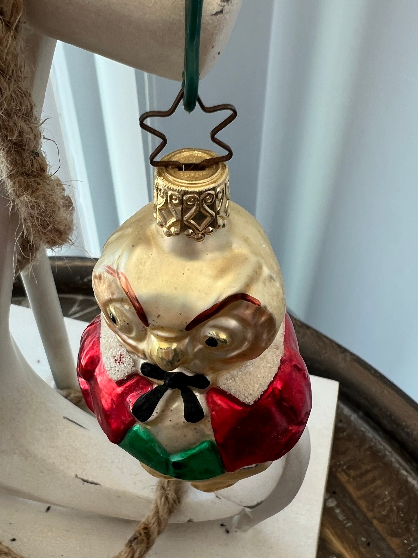 Vintage Inge Owl Ornament, Made in Germany, Hand Blown Glass Christmas Holiday Retired Ornaments Lover Antiques and Vintage