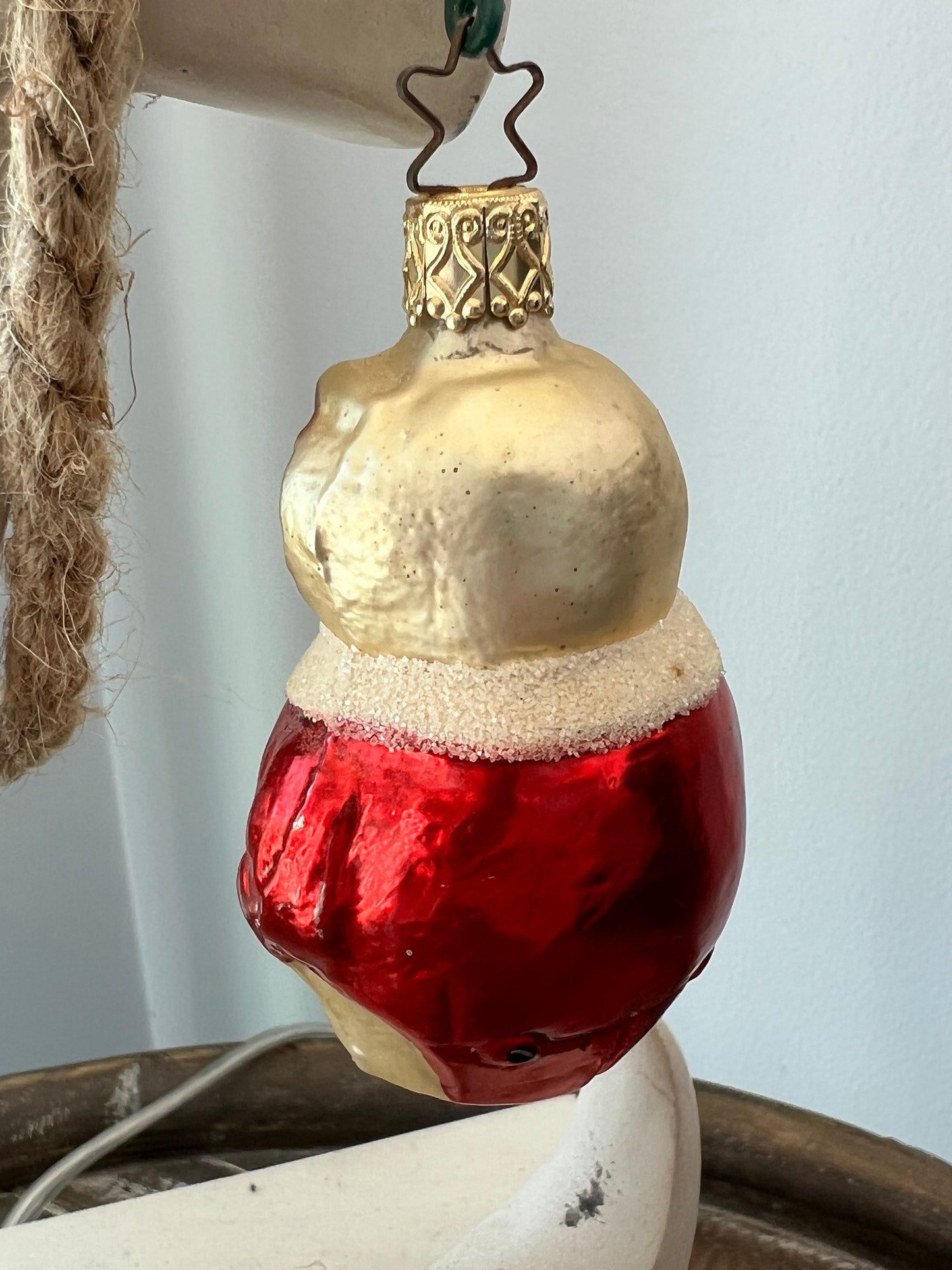 Vintage Inge Owl Ornament, Made in Germany, Hand Blown Glass Christmas Holiday Retired Ornaments Lover Antiques and Vintage