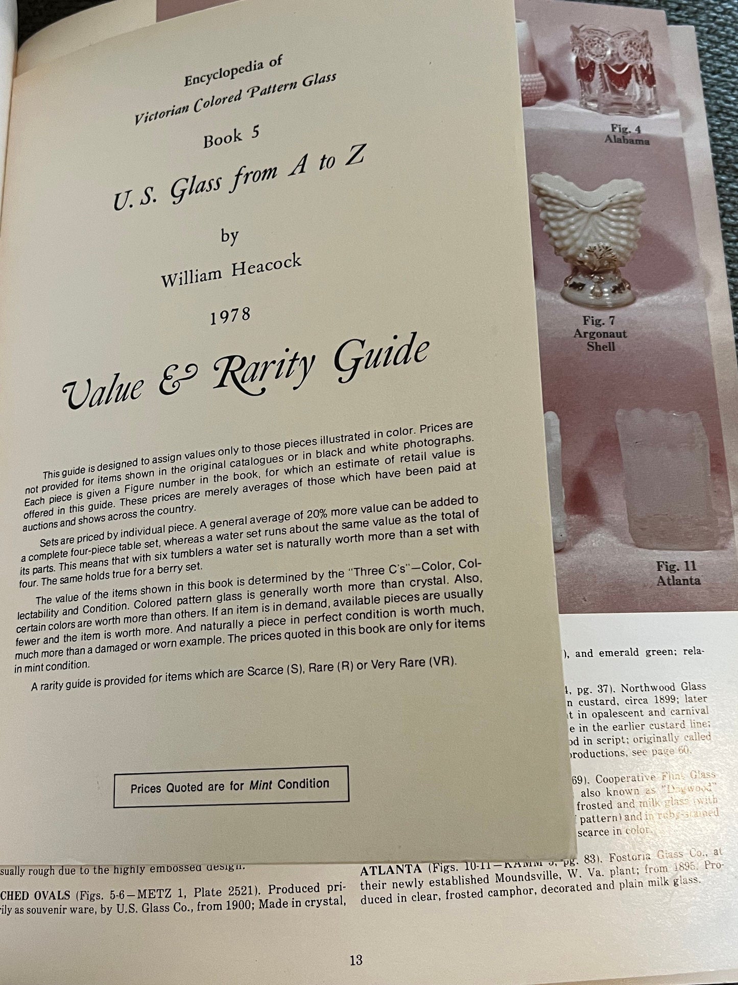 Encyclopedia of Victorian Colored Pattern Glass Book 1, Toothpick Holder Book, Toothpick Holders from A-Z Guide Book, by William Heacock
