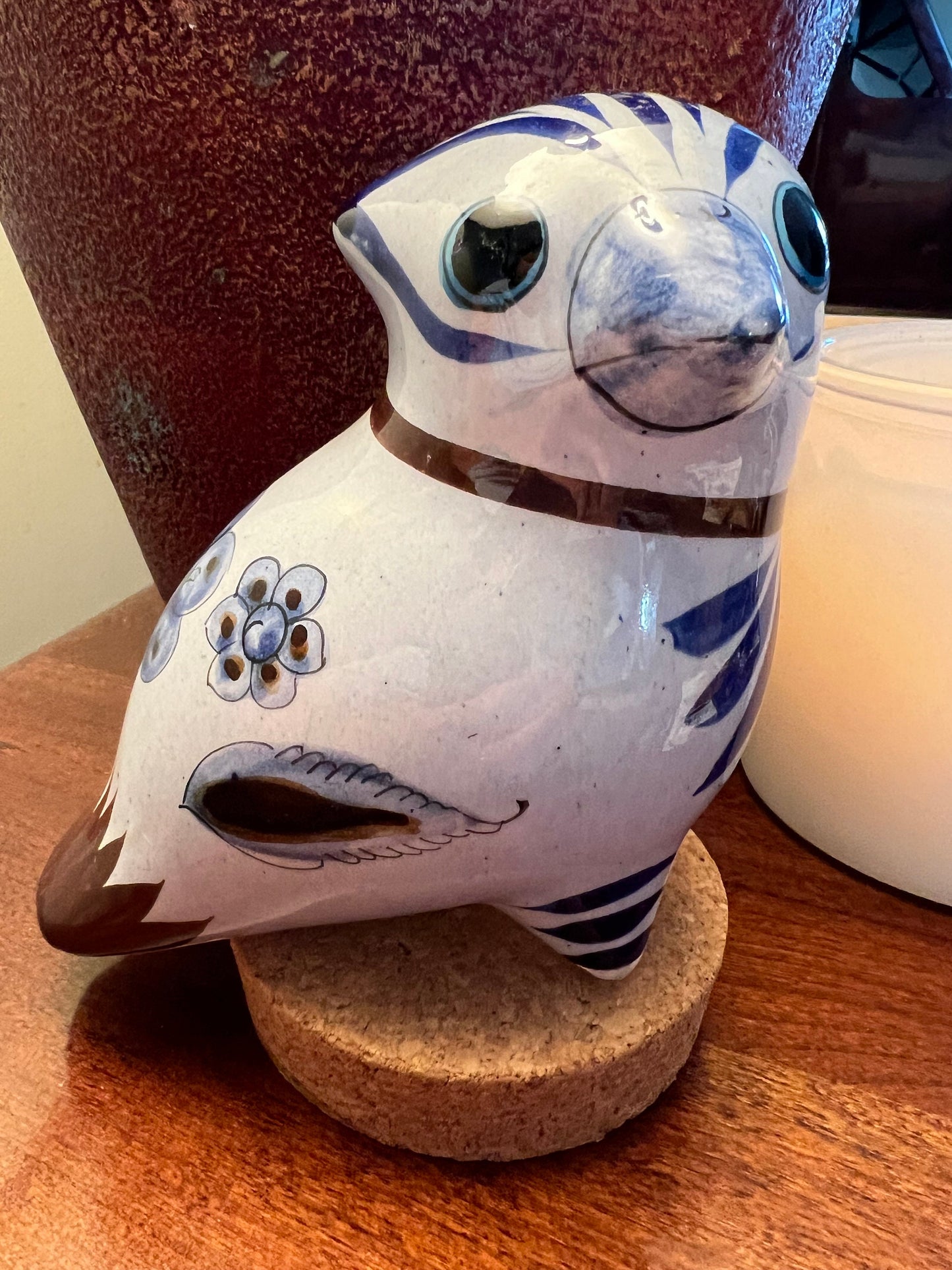Vintage Tonala Mexican Pottery Owl, LAT 4 Mexico, Ken Edwards Pottery, Owl Art, Mid-Century Modern Pottery, Bird Lover Antiques and Vintage