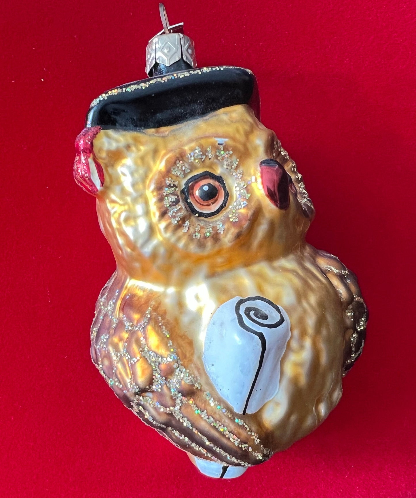 Vintage Owl With Diploma, Made in Poland, Owl Ornament, Graduate Class Owl, Christmas Holiday Retired Ornaments, Lover Antiques and Vintage