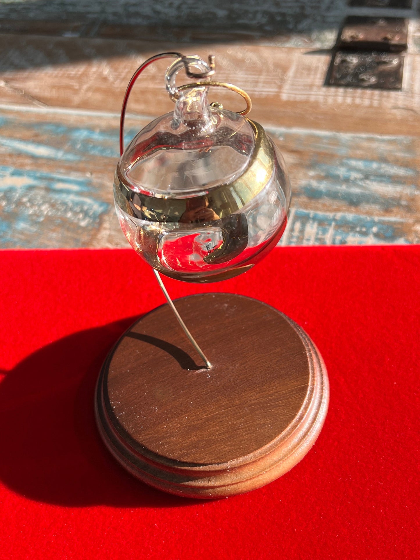 Vintage Gold Glass Ball Christmas Ornament, Glass Gold Swirl, Made in Italy, Glass Art, Christmas Holiday, Lover Antiques