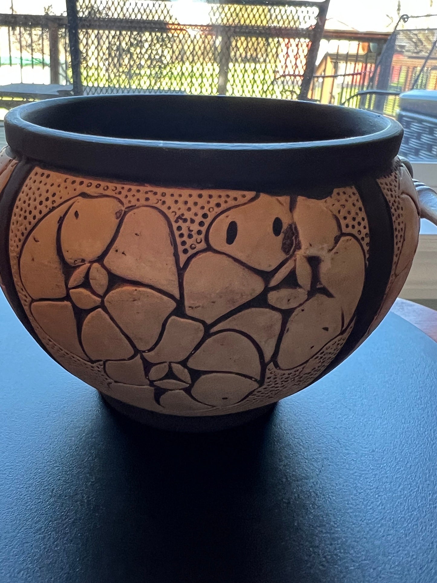Vintage Weller Claywood Daisy Vase, Jardinere Pot, Burnt Wood Vase, Lover Antiques and Vintage
