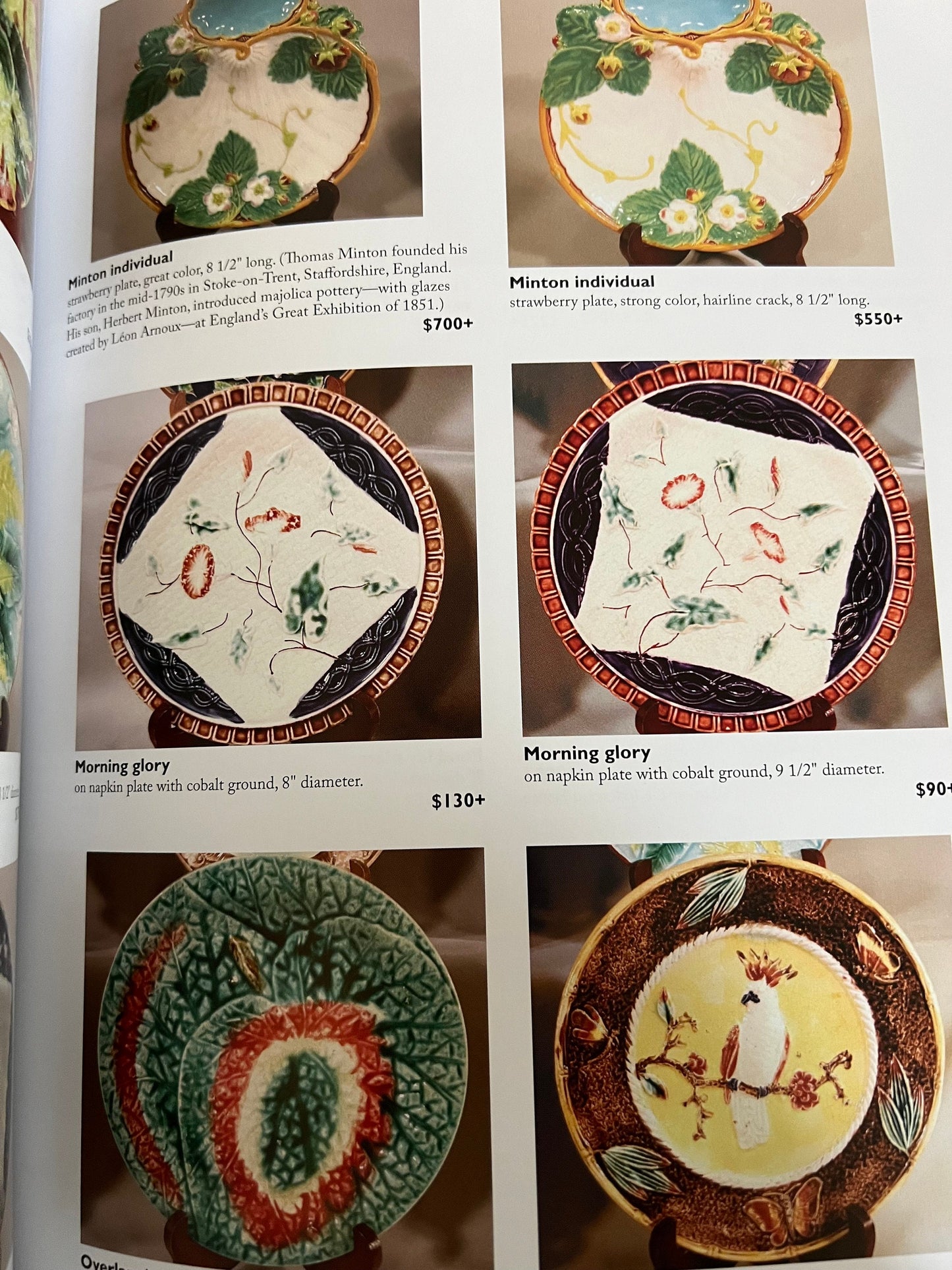 Warman’s Majolica Book, Ceramics Book, Wedgwood, George Jones, Holdcraft, Identification & Values Price Guide, Lover Antiques and Vintage