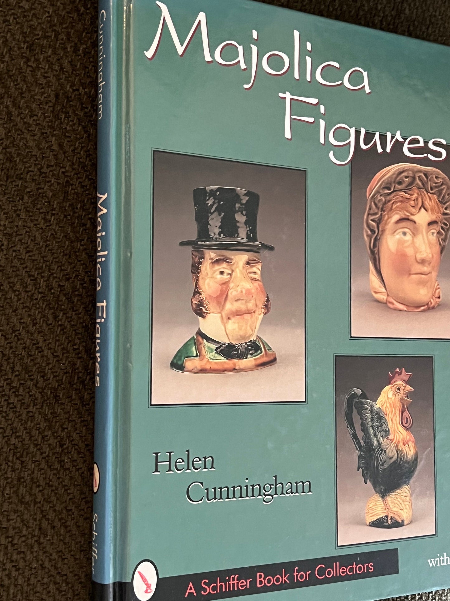 Majolica Figures Hardcover Book, with Values, Ceramics Guide, by Helen Cunningham, Ceramics book, Lover Antiques