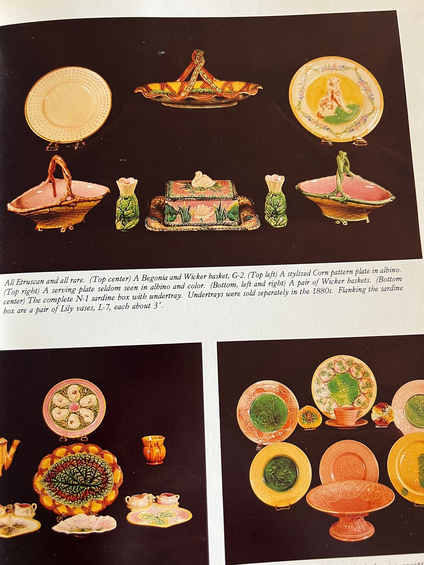 American Majolica 1950-1900 Book, by M. Charles Robert, Pottery Company, Bennett Brothers, Rockingham Ware, Lover Antiques and Vintage