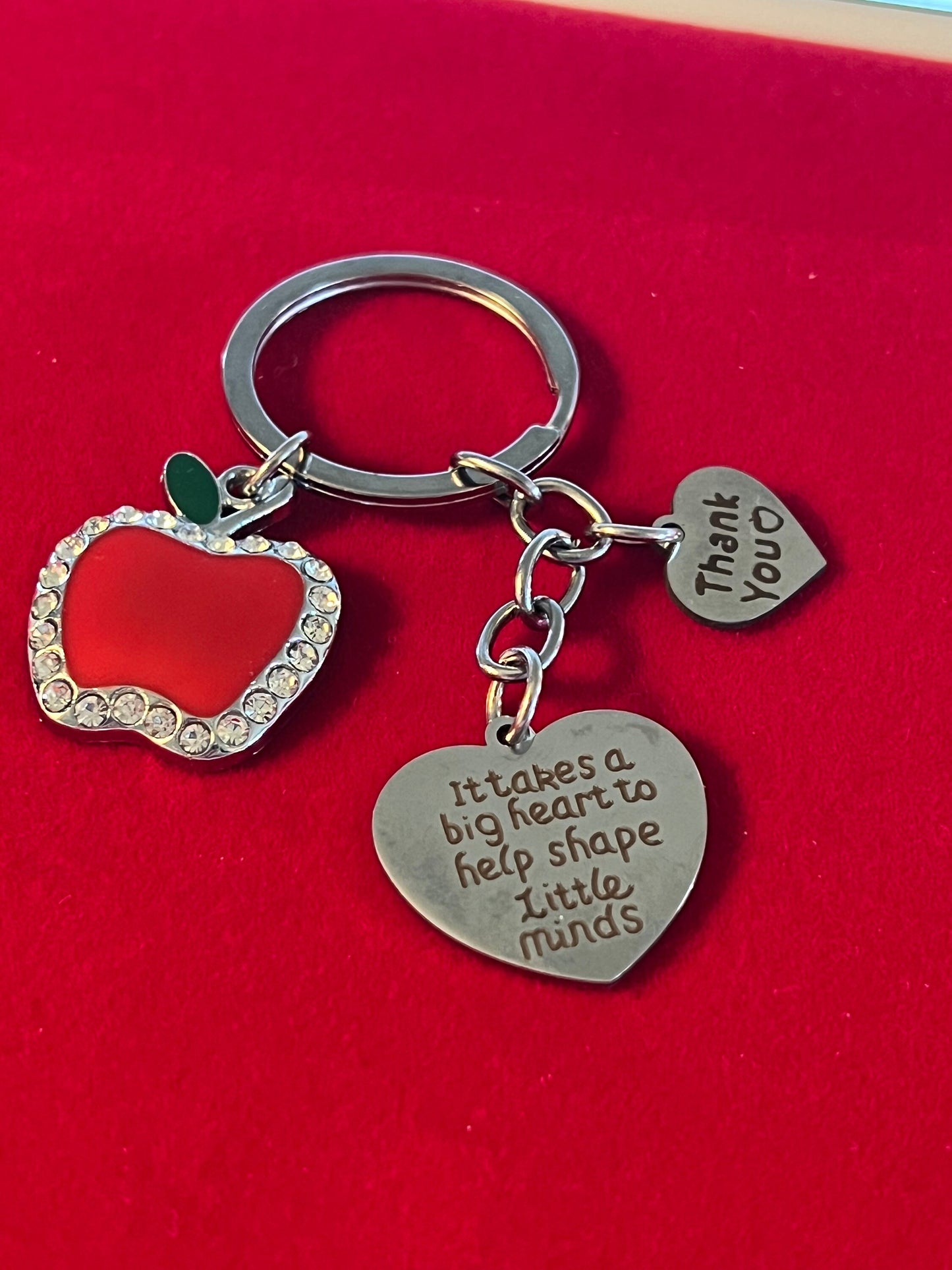 Apple Teacher Gift, Pretty Apple Keychain, Thank You Gift to a Teacher, Lover Antiques and Vintage