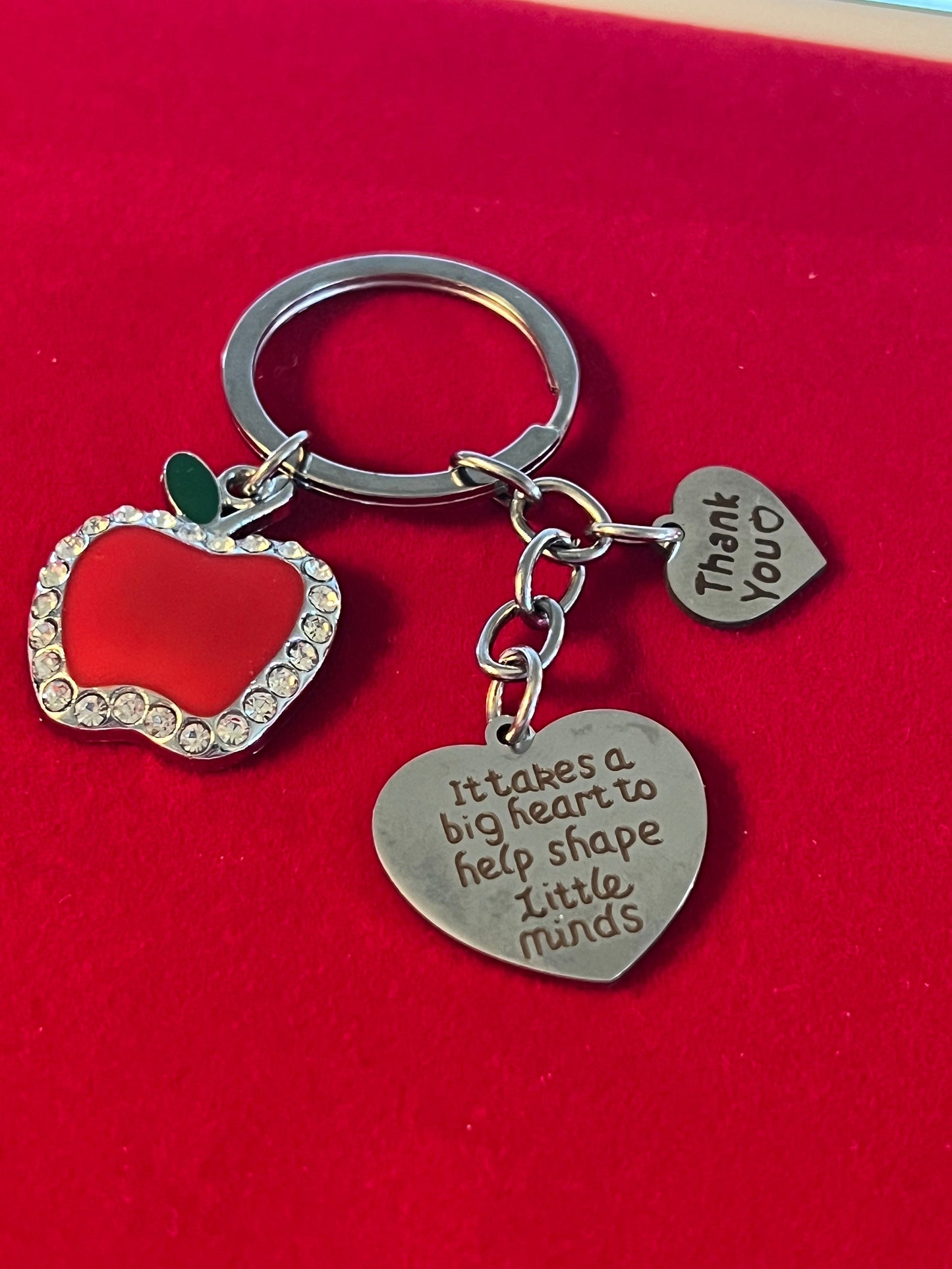 Apple Teacher Gift, Pretty Apple Keychain, Thank You Gift to a Teacher, Lover Antiques and Vintage