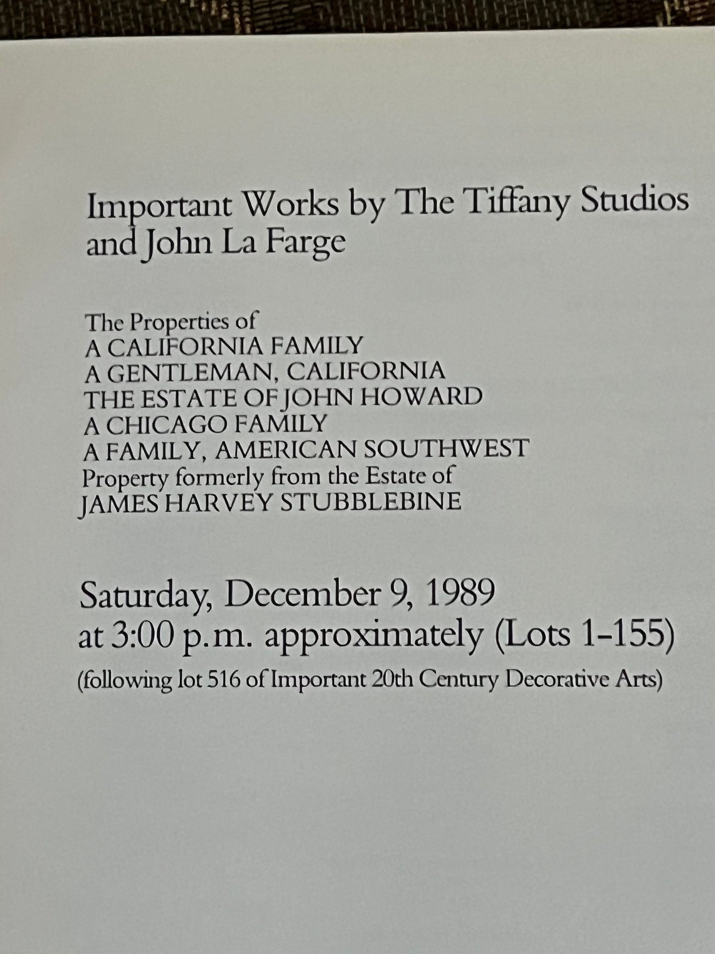 Christie’s Important Works by Tiffany Studios and John La Farge Book, Tiffany Guide Book, Christies Book on Tiffany, Lover Antiques