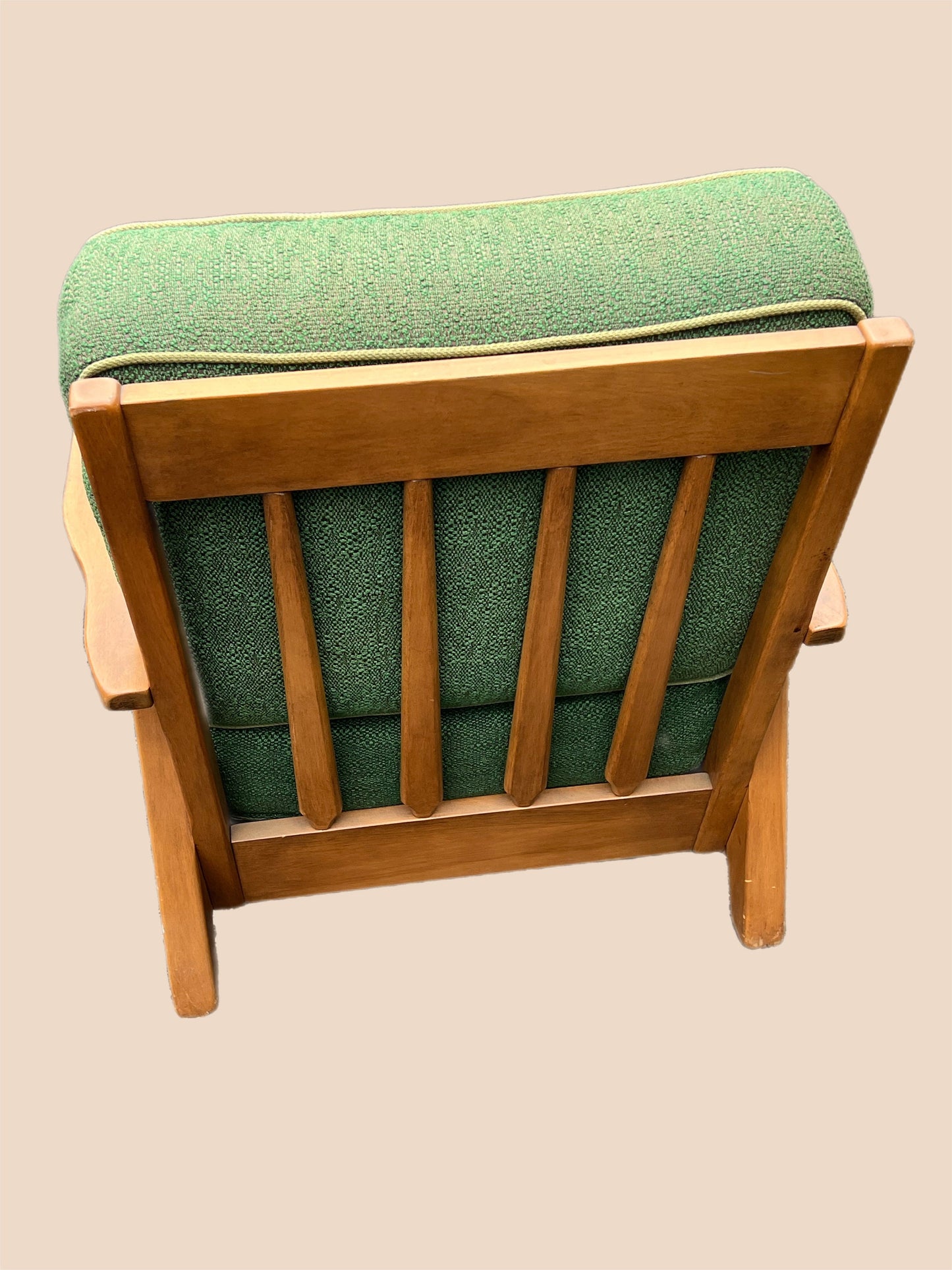 Cushman Colonial Creations Londonderry Chair No. 5385, Green Cushion Paddle Arm Chair, Cushman Mid Century Modern, Lover Antiques