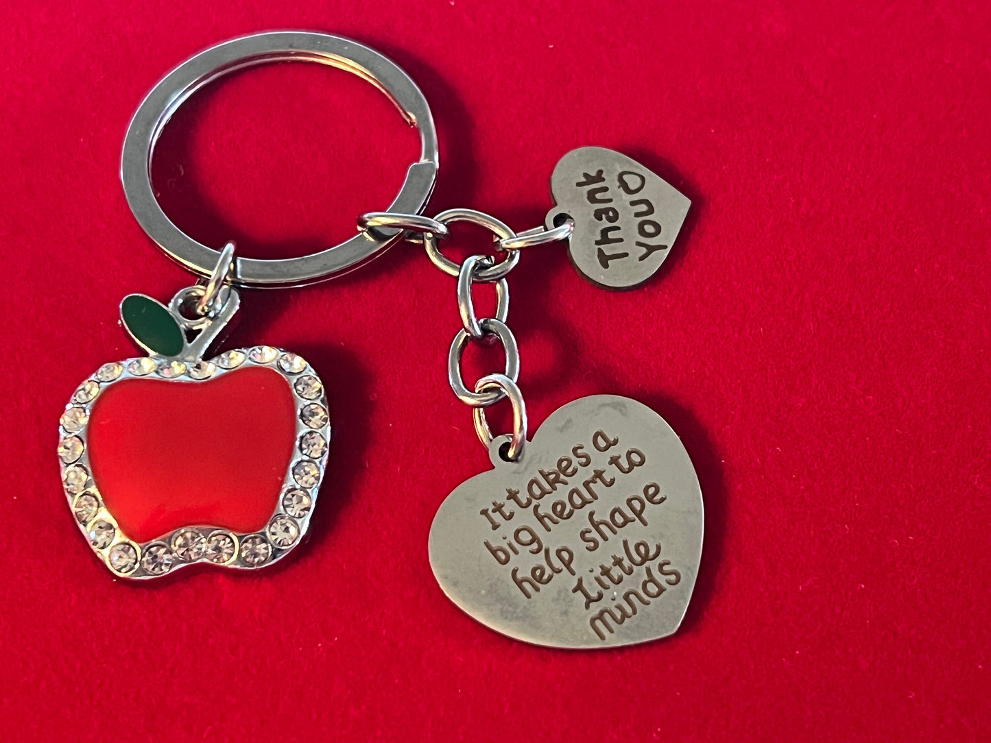 Apple Teacher Gift, Pretty Apple Keychain, Thank You Gift to a Teacher, Lover Antiques and Vintage
