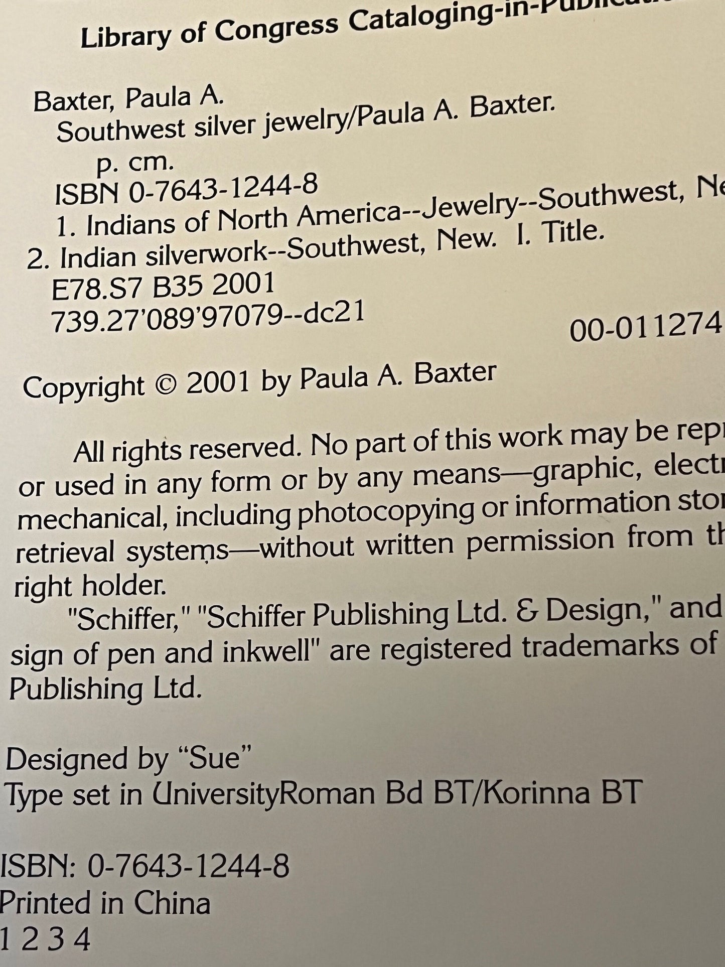 Southwest Silver Jewelry Book, with Price Guide, by Paula A. Baxter, Lover Antiques and Vintage
