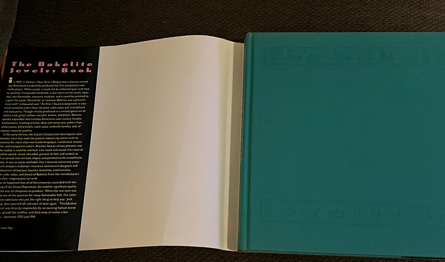 The Bakelite Jewelry Book, Bakelite Jewelry Guide, Hardcover Book by Davison and Dawes, Lover Antiques and Vintage