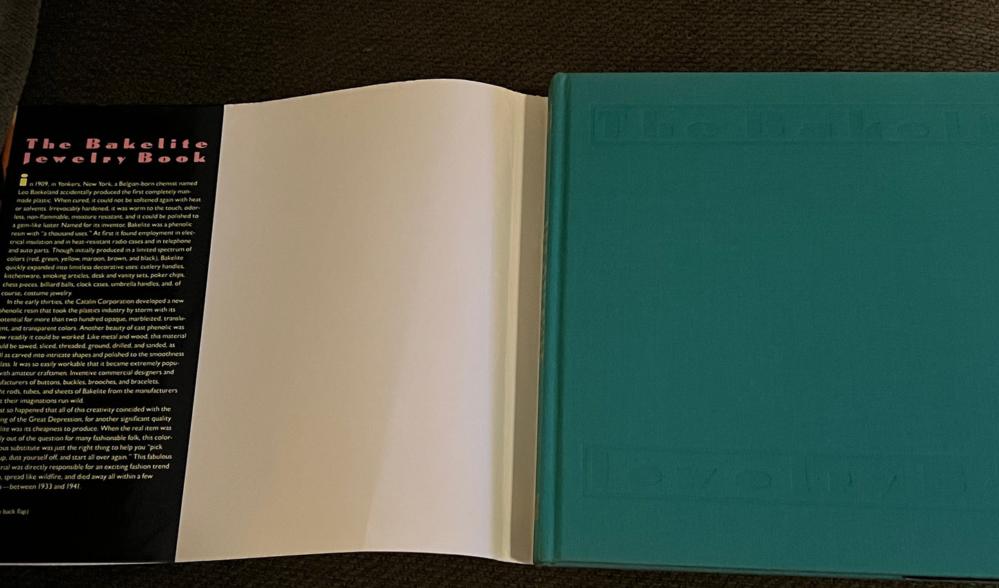 The Bakelite Jewelry Book, Bakelite Jewelry Guide, Hardcover Book by Davison and Dawes, Lover Antiques and Vintage