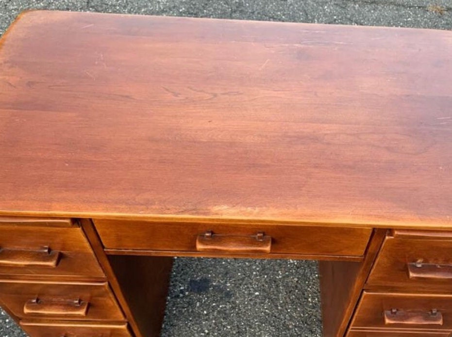 Cushman Colonial Creations Bank Drawer Desk No. 5-12, Cushman Vanity, Cushman Desk, Lover Antiques and Vintage