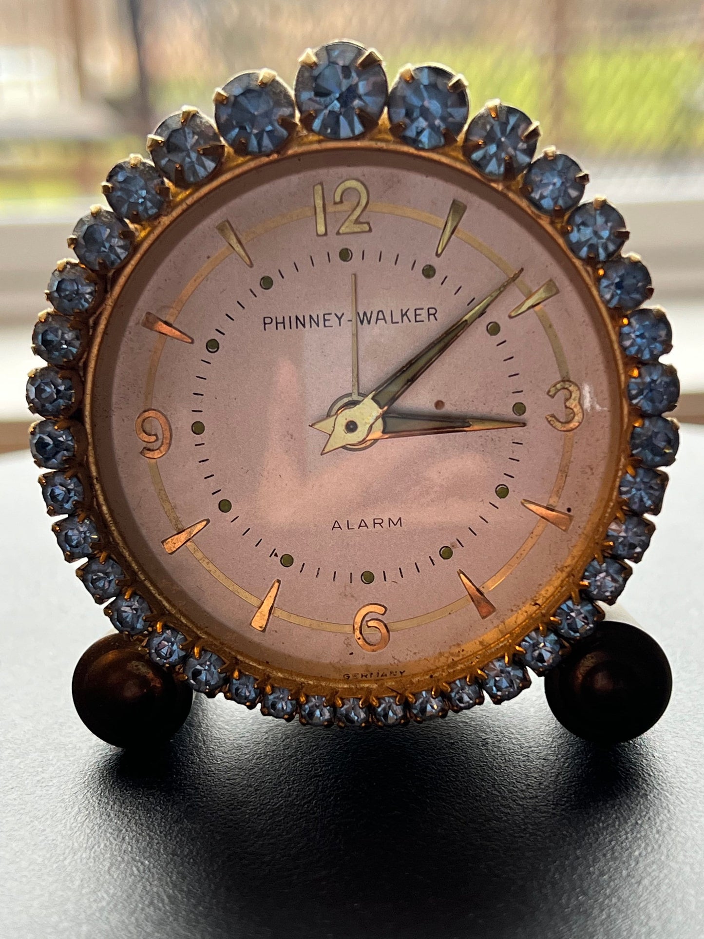 Vintage Phinney Walker Blue Swarvoski Alarm Clock, Swarvoski Stones, Nieman Marcus Clock, Blue Swarvoski Clock, Lover Antiques and Vintage
